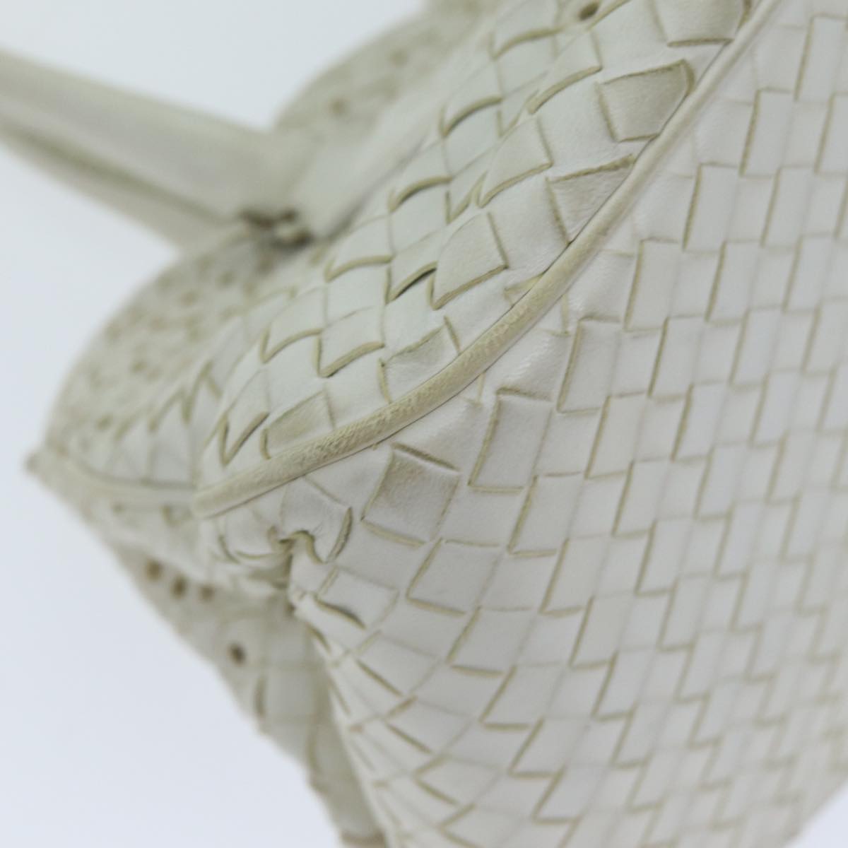 BOTTEGA VENETA INTRECCIATO Hand Bag Leather White 156586 Auth am6192