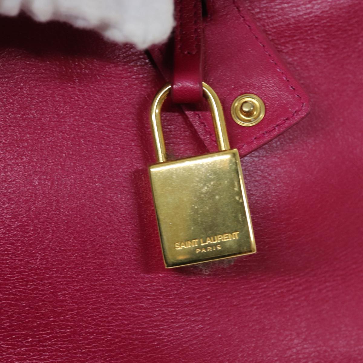 SAINT LAURENT Sac De Jules Hand Bag Leather 2way Pink 324823 Auth am6195