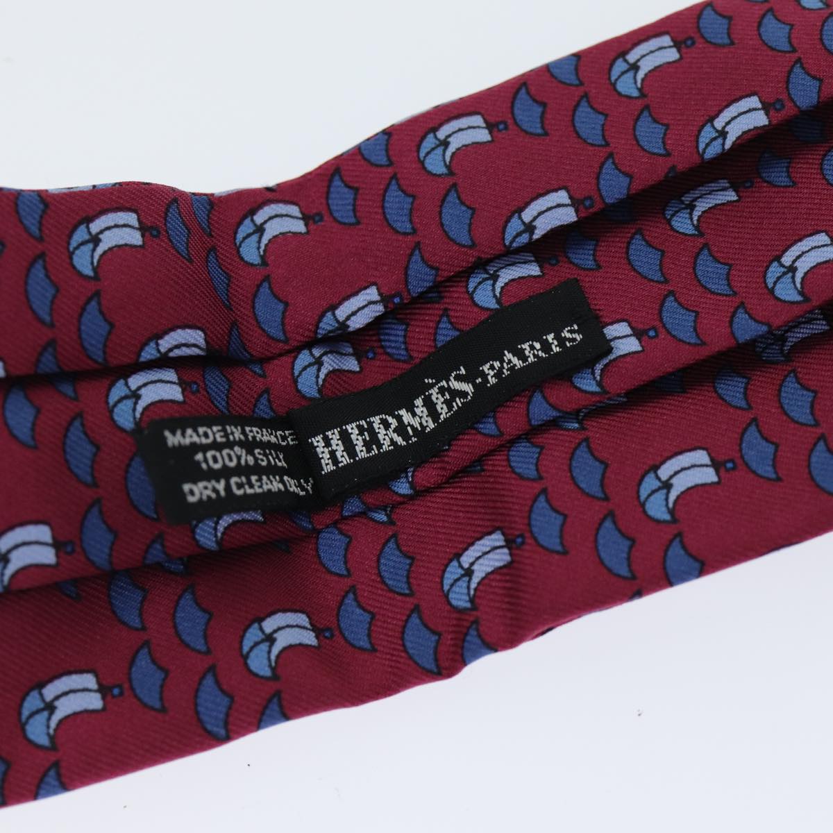 HERMES Ascot Thailand Necktie Silk Red Auth am6212