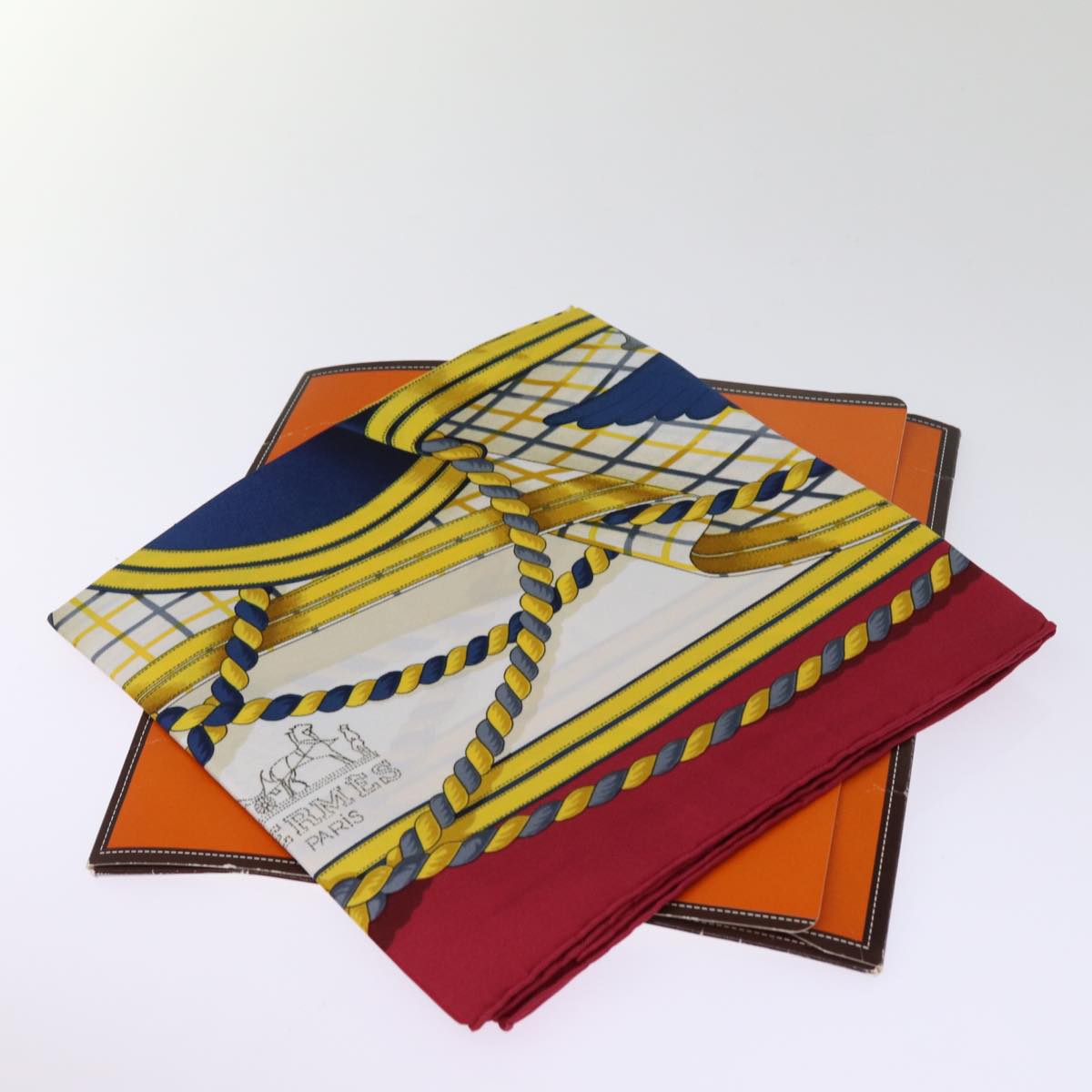 HERMES Carre 90 Scarf ""GRANDE TENUE"" Silk Red Auth am6260