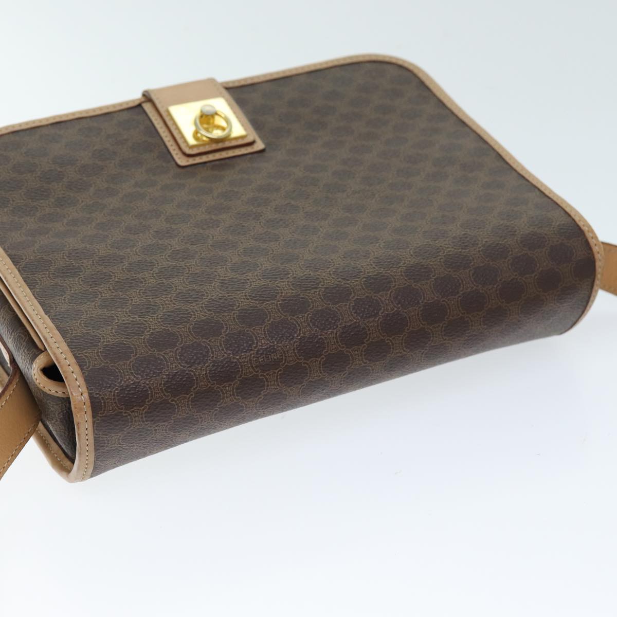 CELINE Macadam Canvas Shoulder Bag PVC Brown Auth am6264