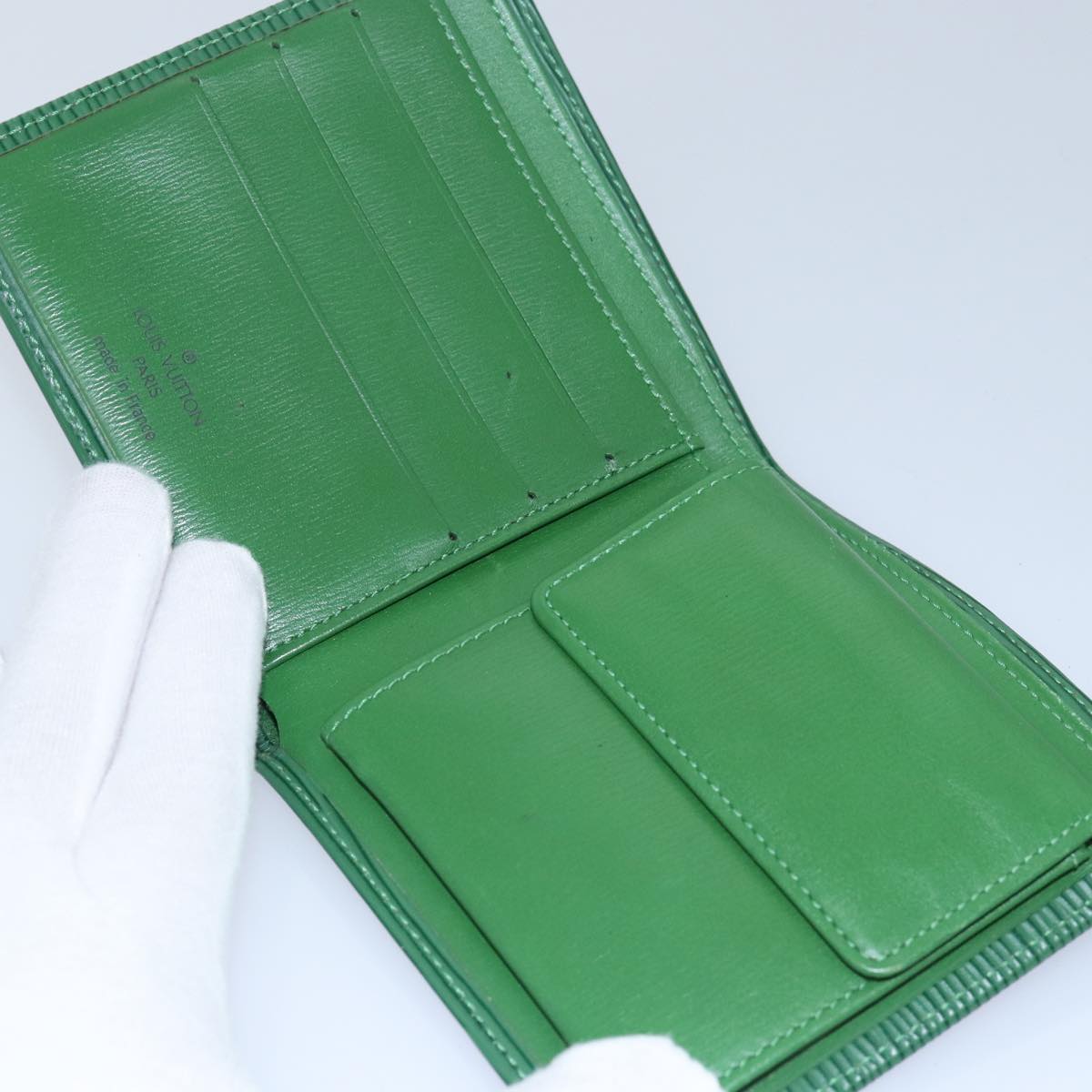 LOUIS VUITTON Epi Wallet 3Set Green Black LV Auth am6303