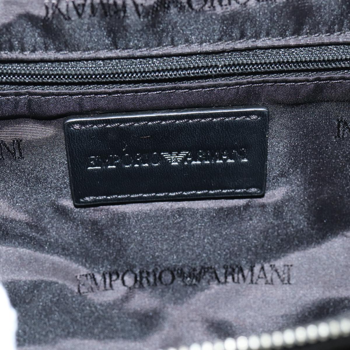 Emporio Armani Body Bag Leather Black Auth am6357