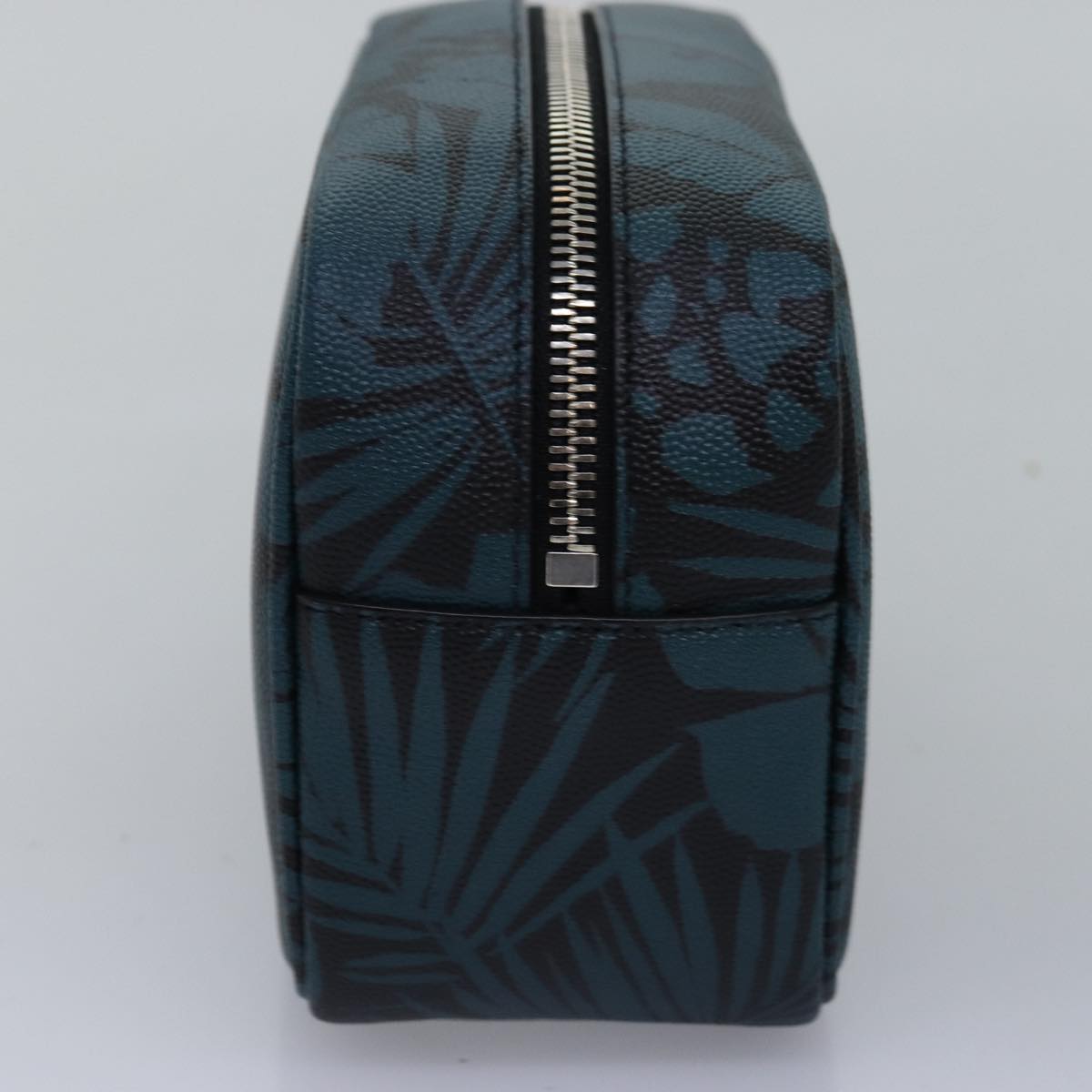 SAINT LAURENT Clutch Bag Leather Blue Auth am6361