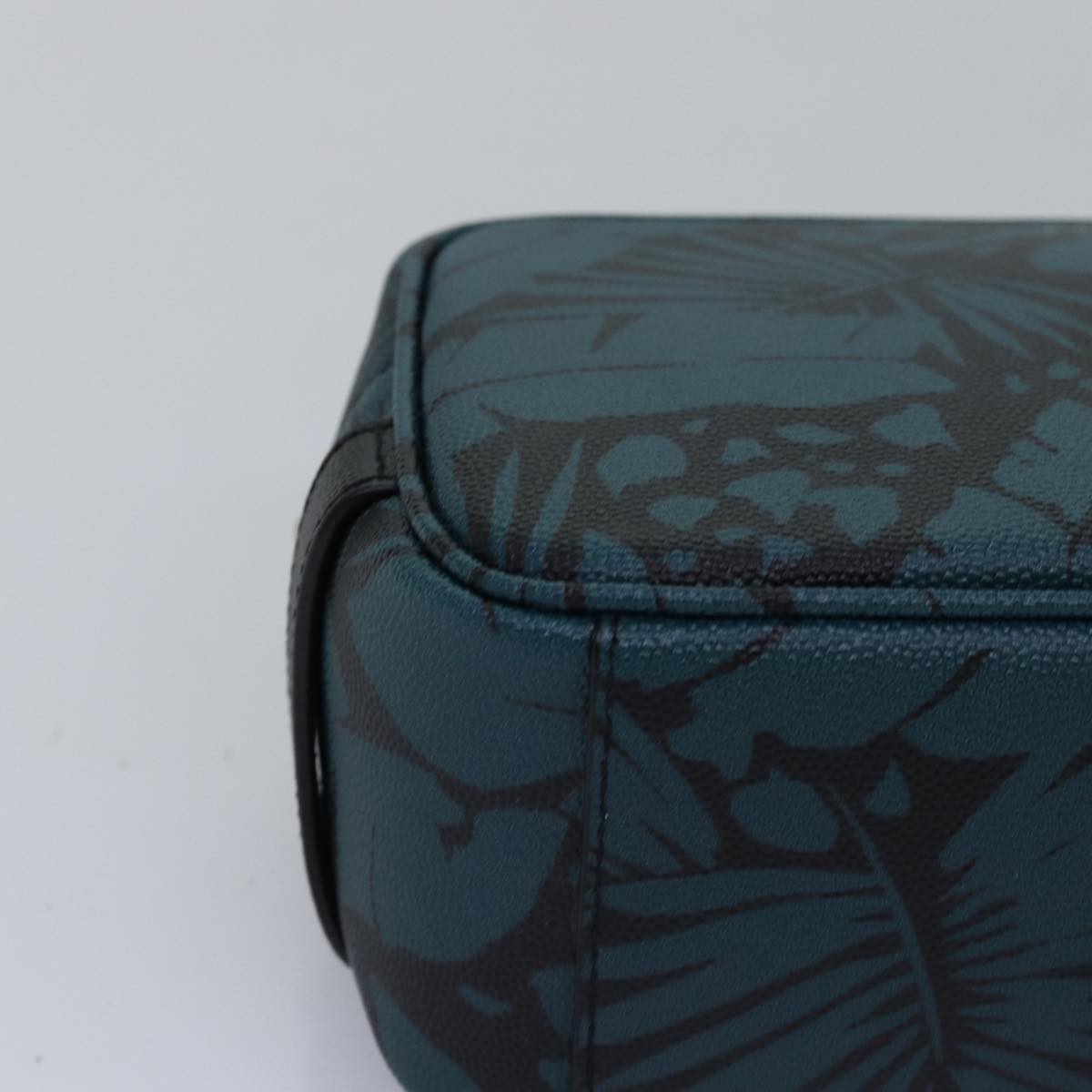 SAINT LAURENT Clutch Bag Leather Blue Auth am6361