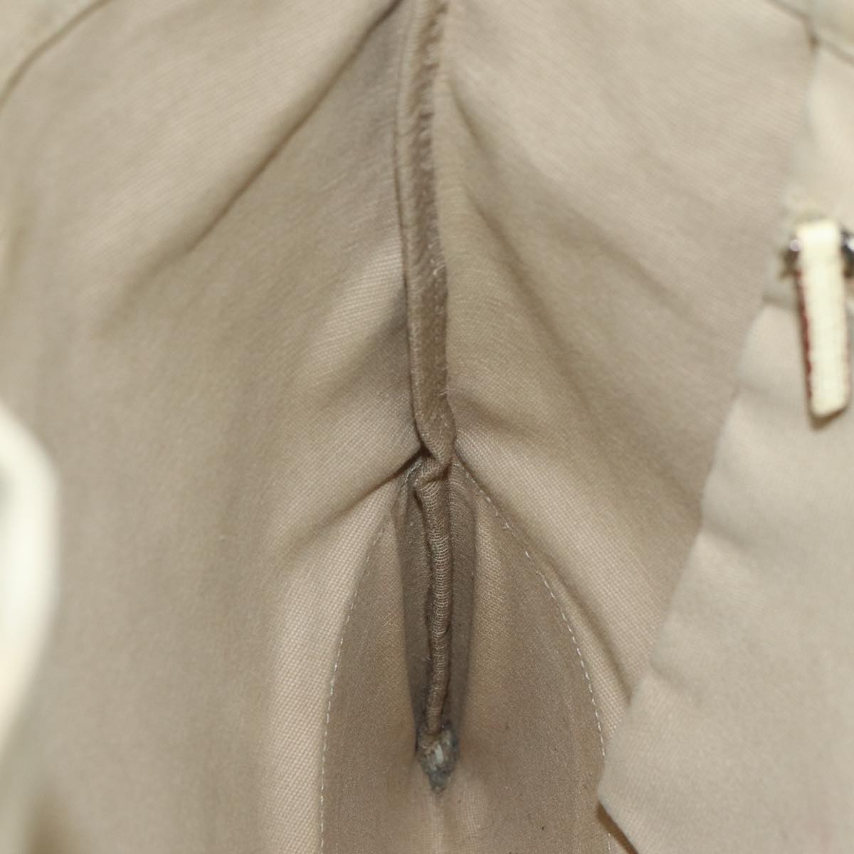 PRADA Tote Bag Canvas Beige Auth am6376