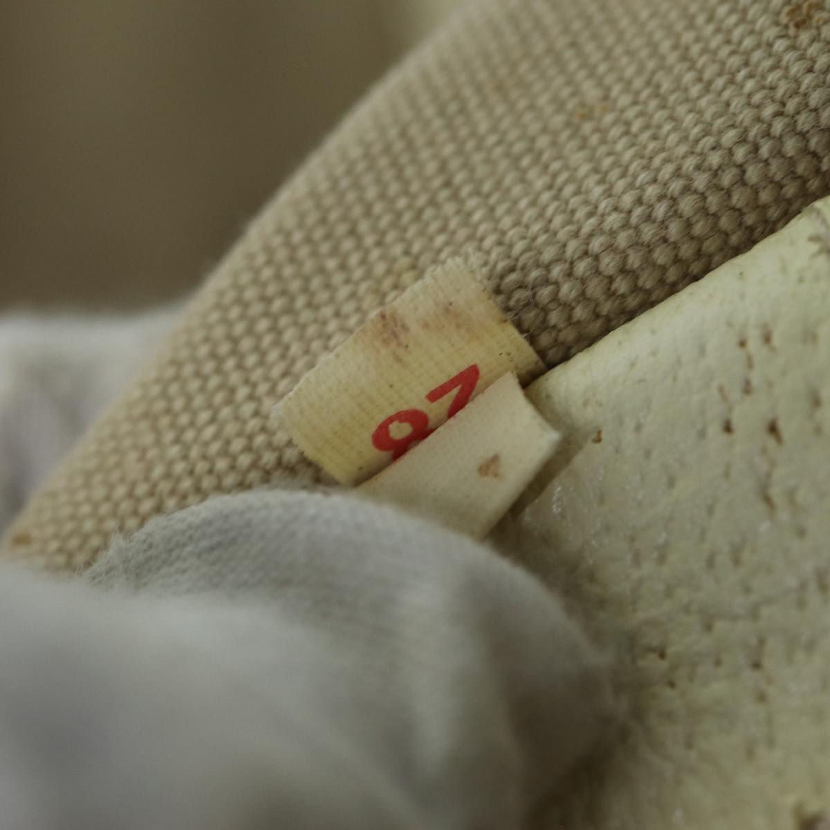 PRADA Tote Bag Canvas Beige Auth am6376