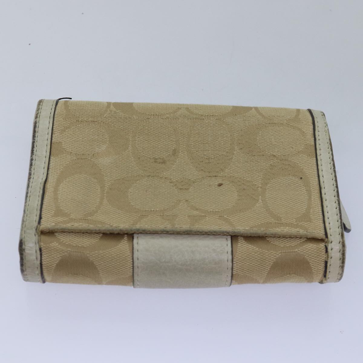 Coach Signature Wallet Canvas 10set Beige Brown Red Auth am6393