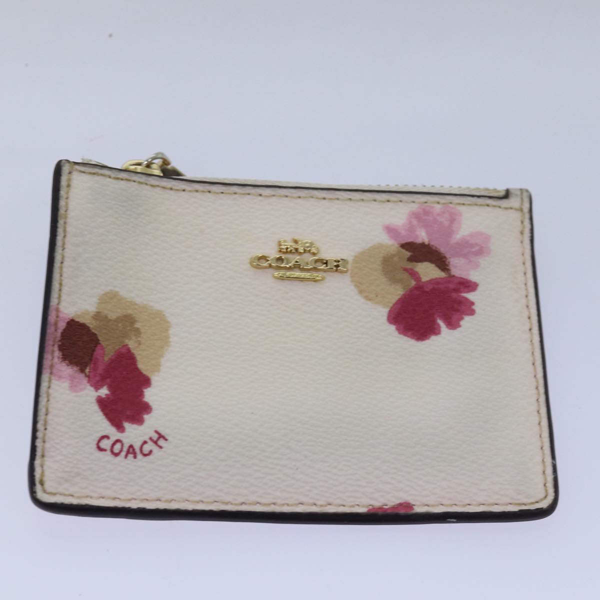 Coach Signature Wallet Canvas 10set Beige Brown Red Auth am6393