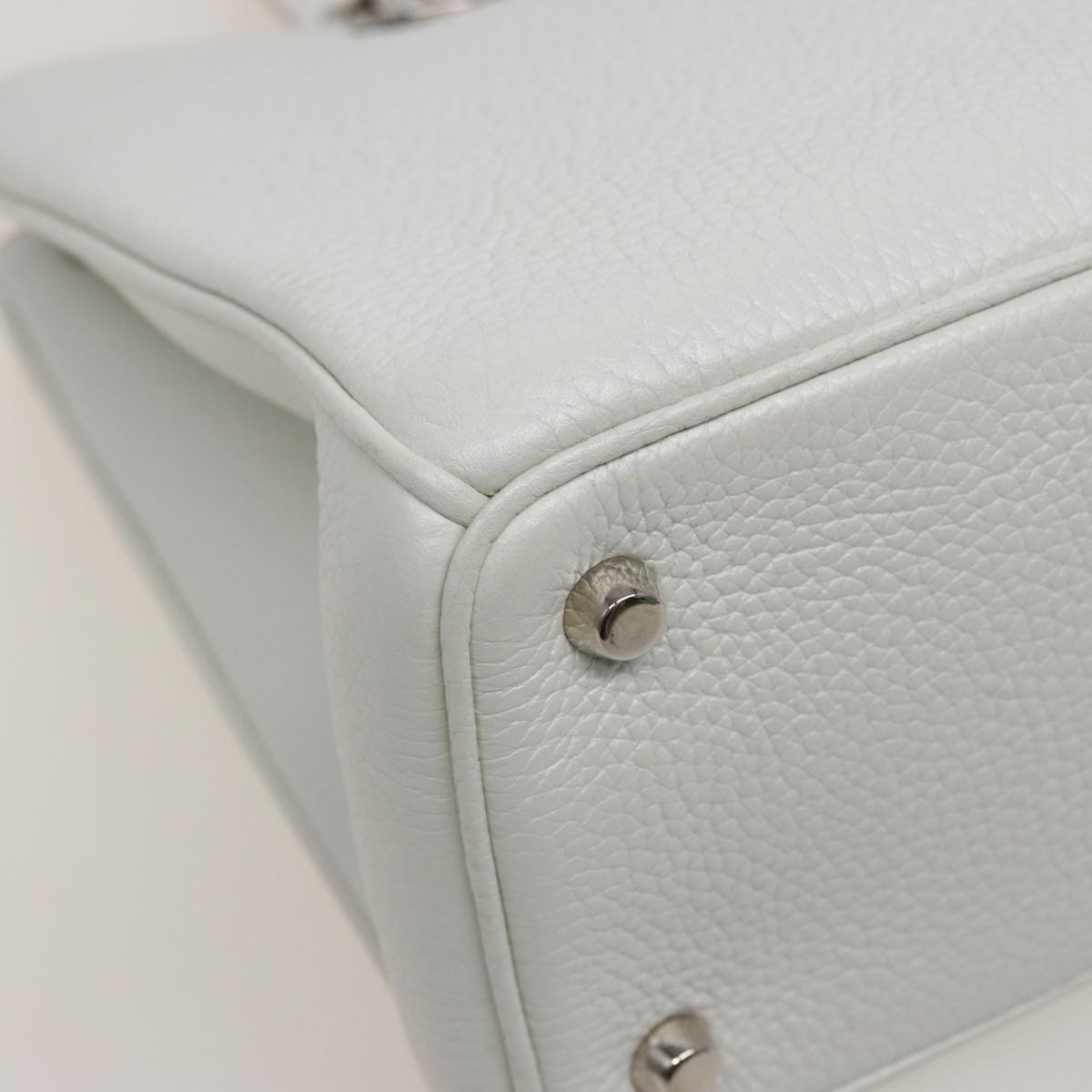 Christian Dior Diorissimo Hand Bag Leather 2way White Auth am6412AV