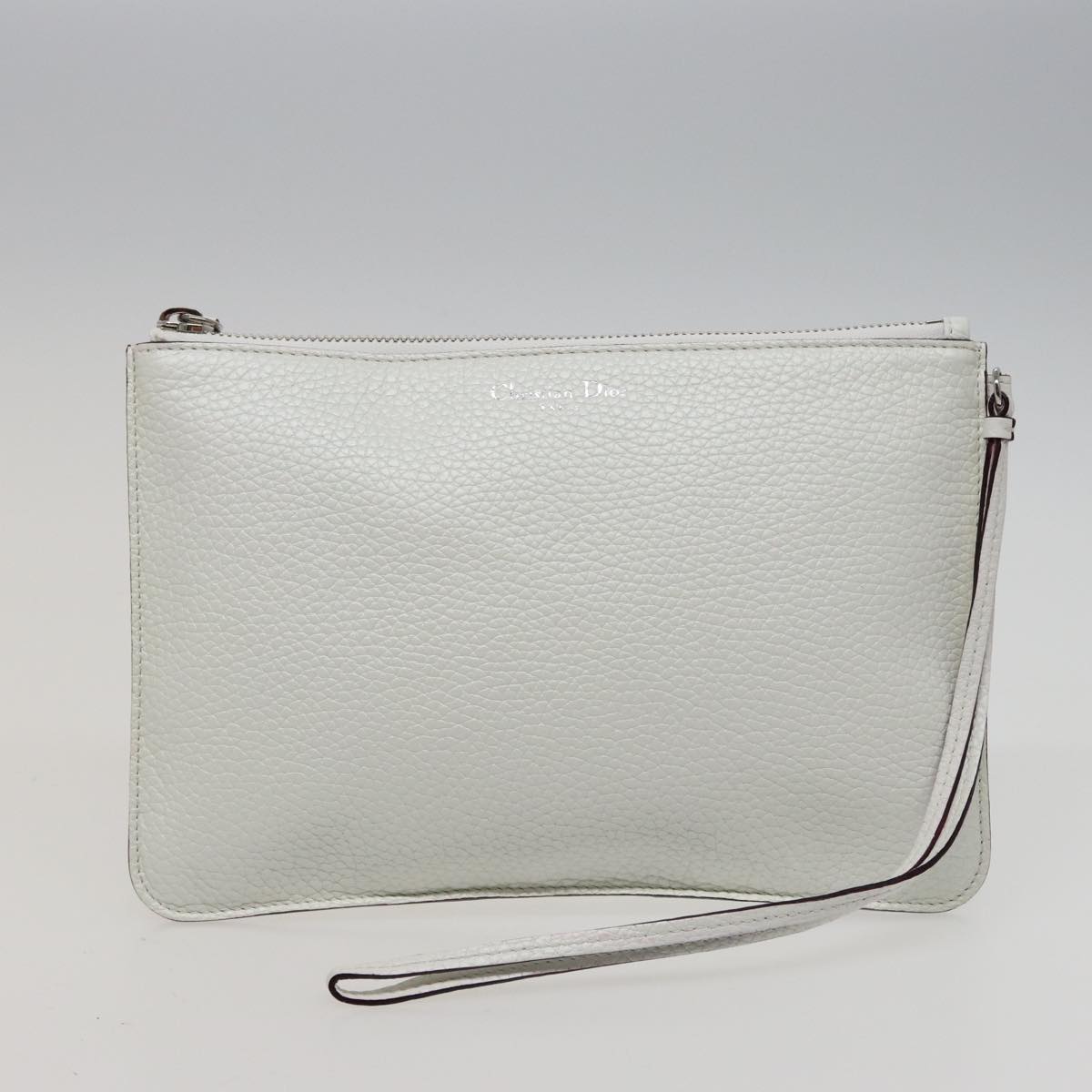Christian Dior Diorissimo Hand Bag Leather 2way White Auth am6412AV