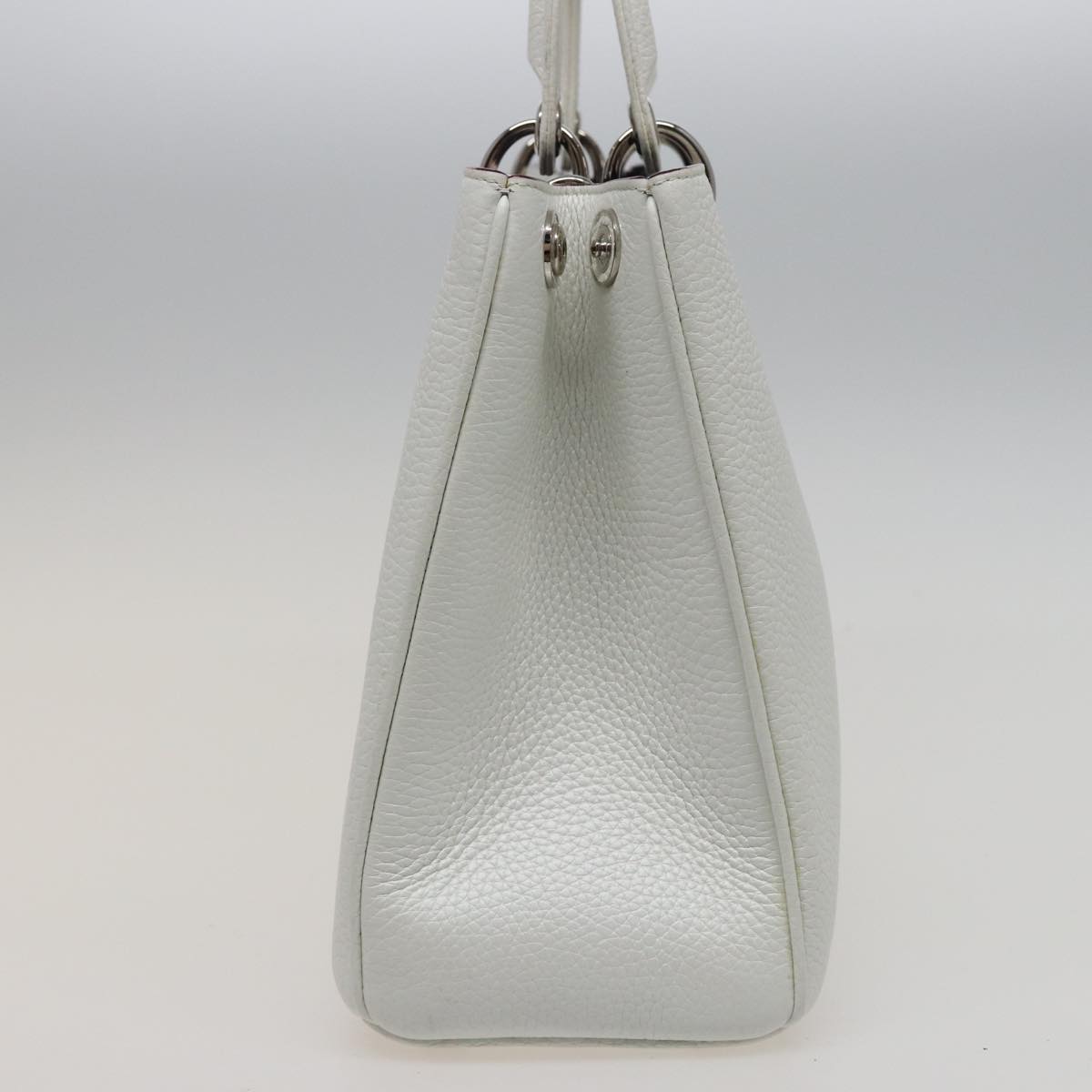 Christian Dior Diorissimo Hand Bag Leather 2way White Auth am6412AV