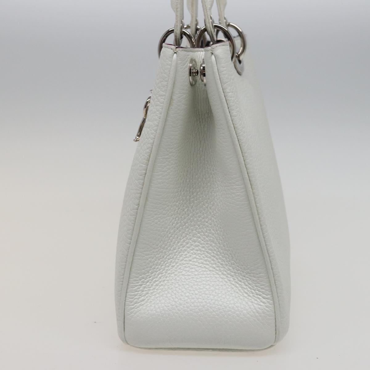 Christian Dior Diorissimo Hand Bag Leather 2way White Auth am6412AV