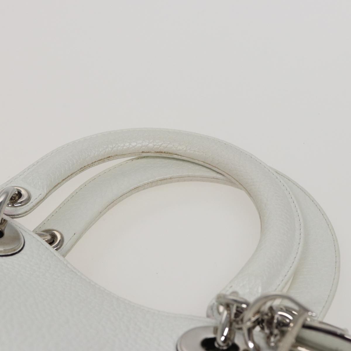 Christian Dior Diorissimo Hand Bag Leather 2way White Auth am6412AV