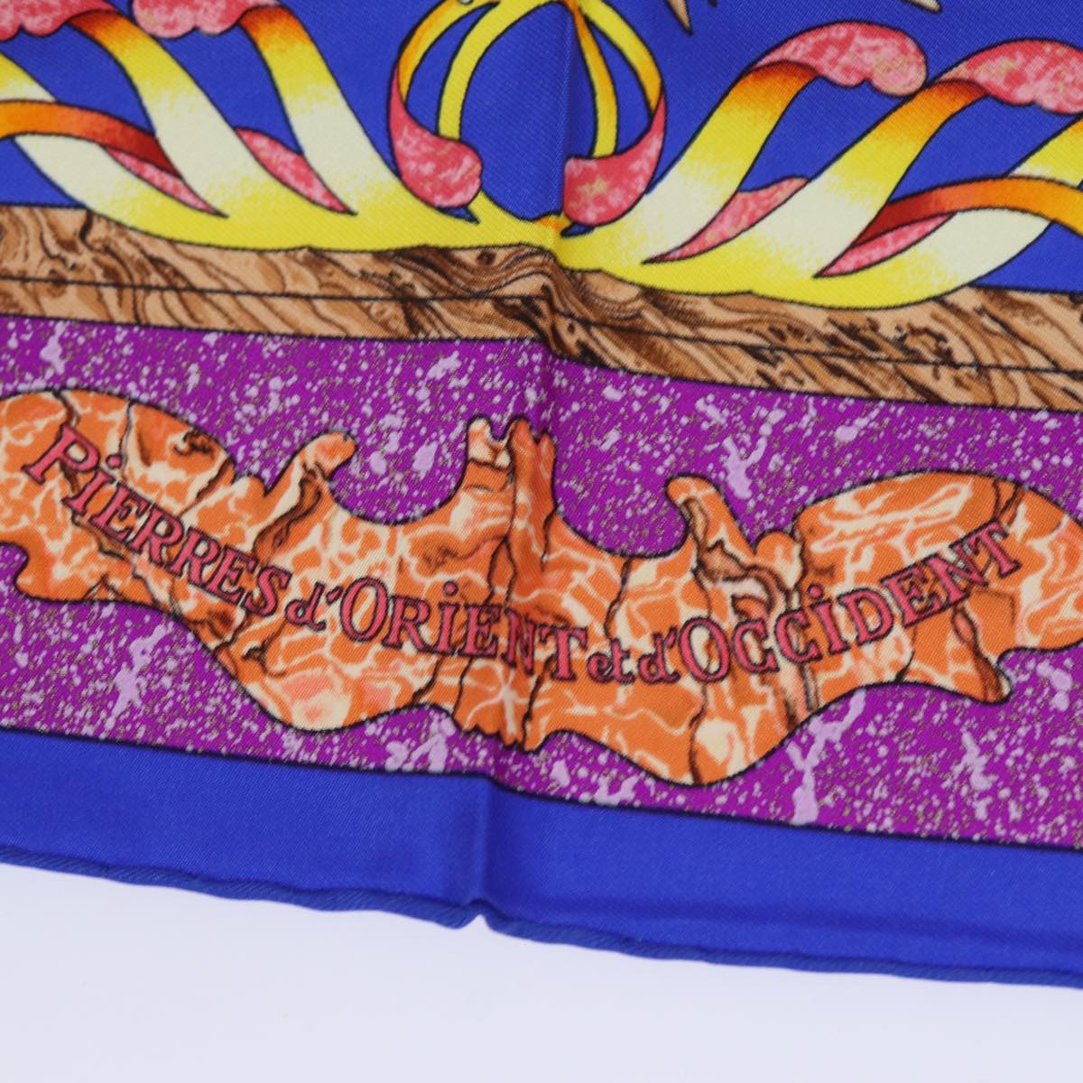 HERMES Carre 90 Scarf PIERRES d' ORIENT et d' OCCIDENT Silk Purple Auth am6434