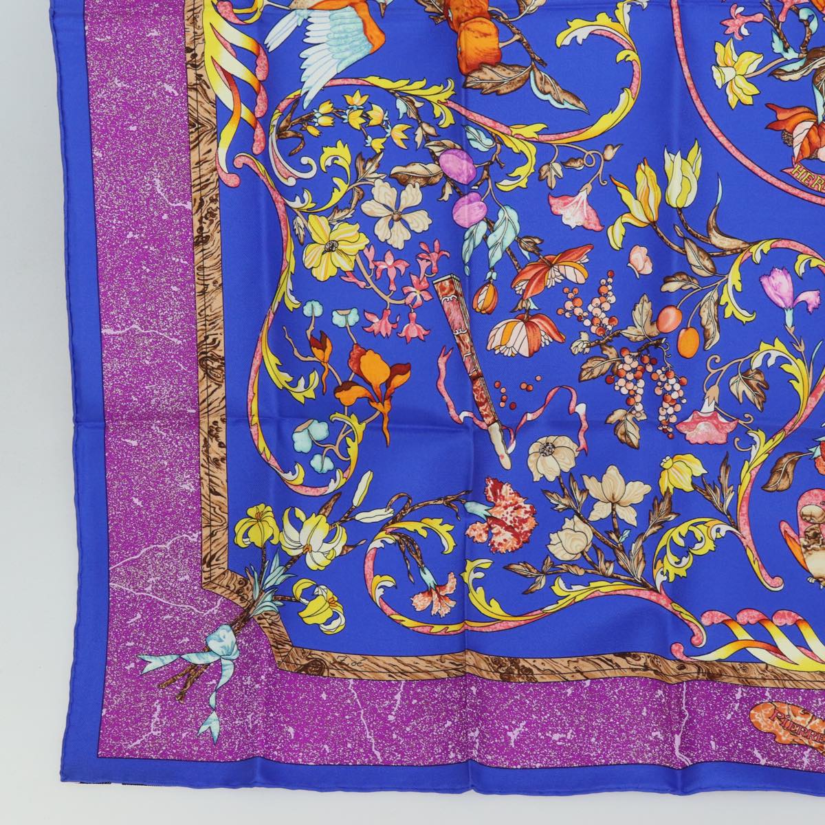 HERMES Carre 90 Scarf PIERRES d' ORIENT et d' OCCIDENT Silk Purple Auth am6434