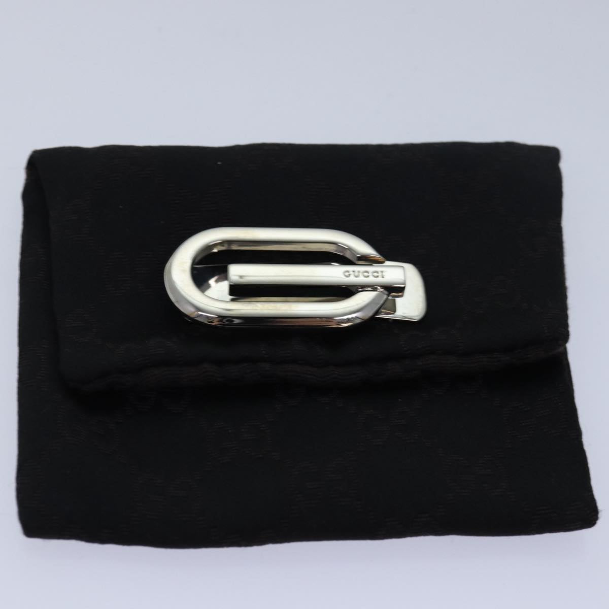 GUCCI Money Clip metal Silver Auth am6487V