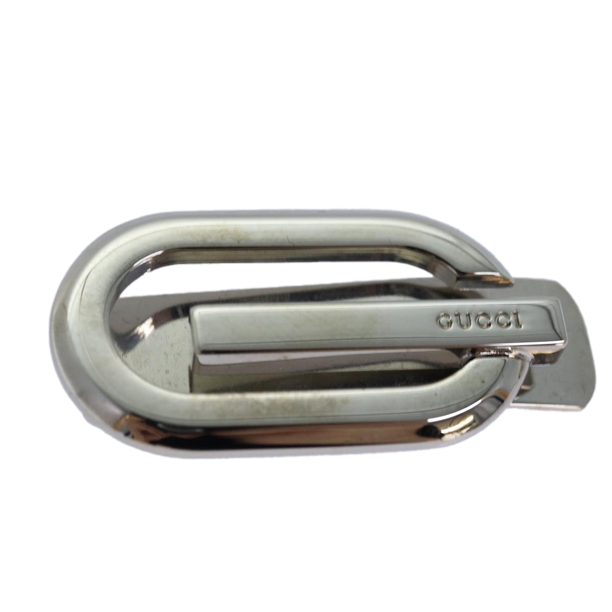 GUCCI Money Clip metal Silver Auth am6487V