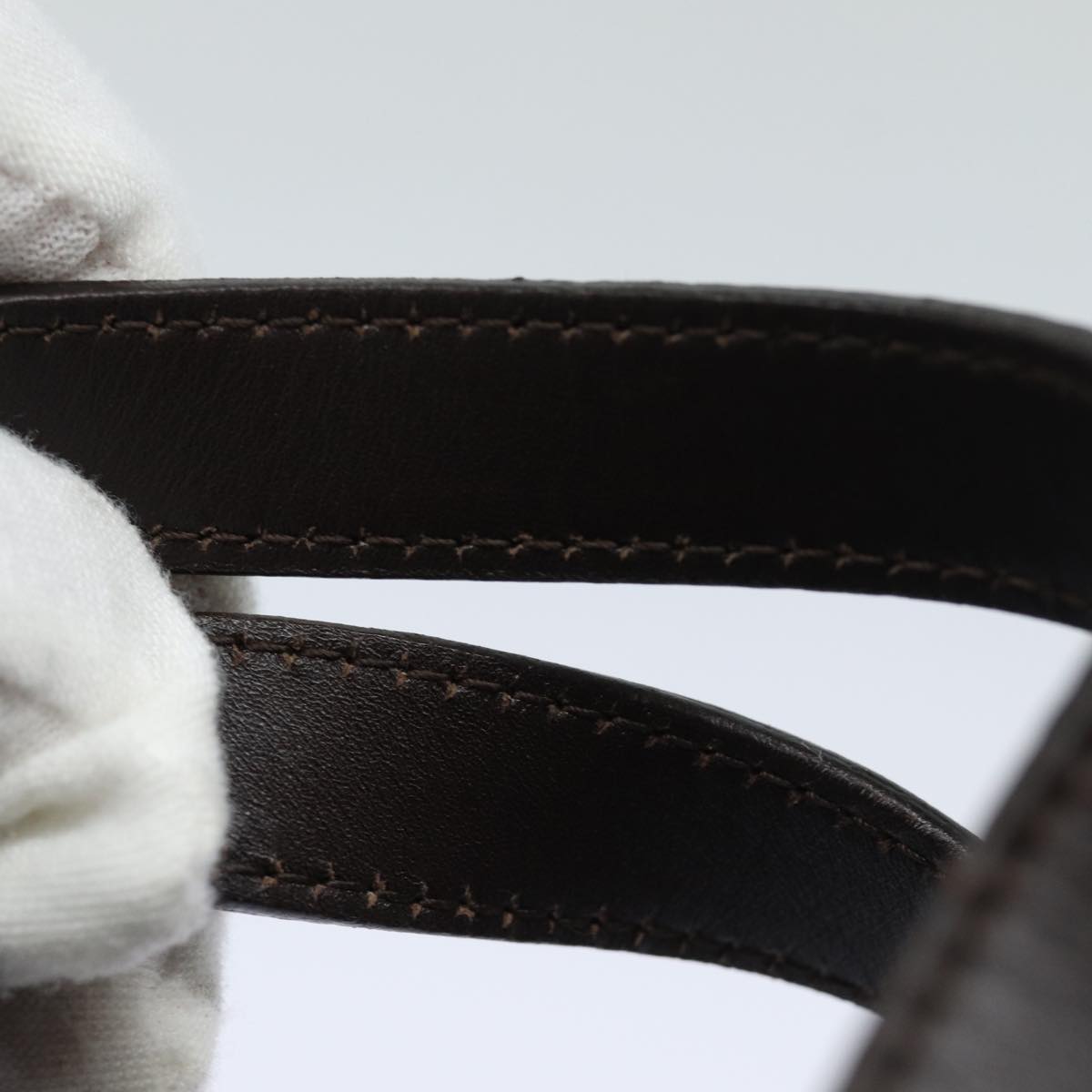 Salvatore Ferragamo Gancini Hand Bag Canvas Navy Auth am6496