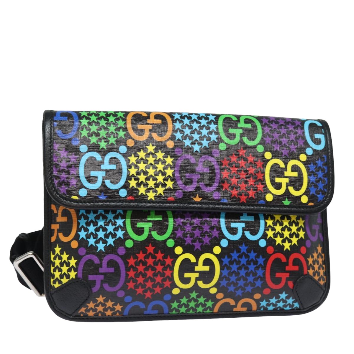 GUCCI GG Psychedelic Body Bag PVC Leather Multicolor 598113 Auth am6503V
