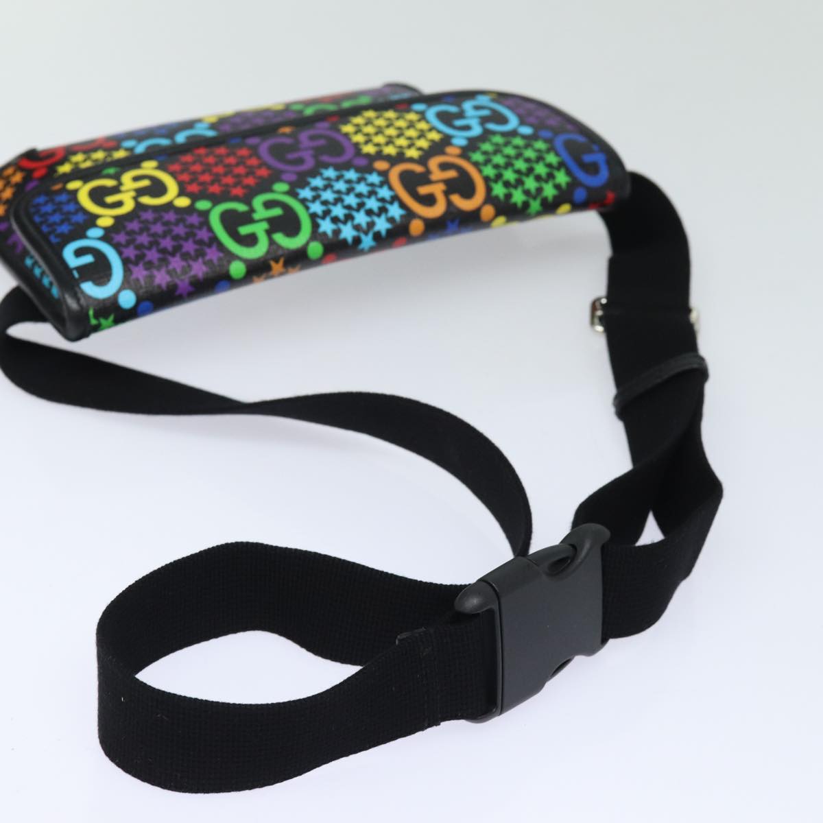 GUCCI GG Psychedelic Body Bag PVC Leather Multicolor 598113 Auth am6503V