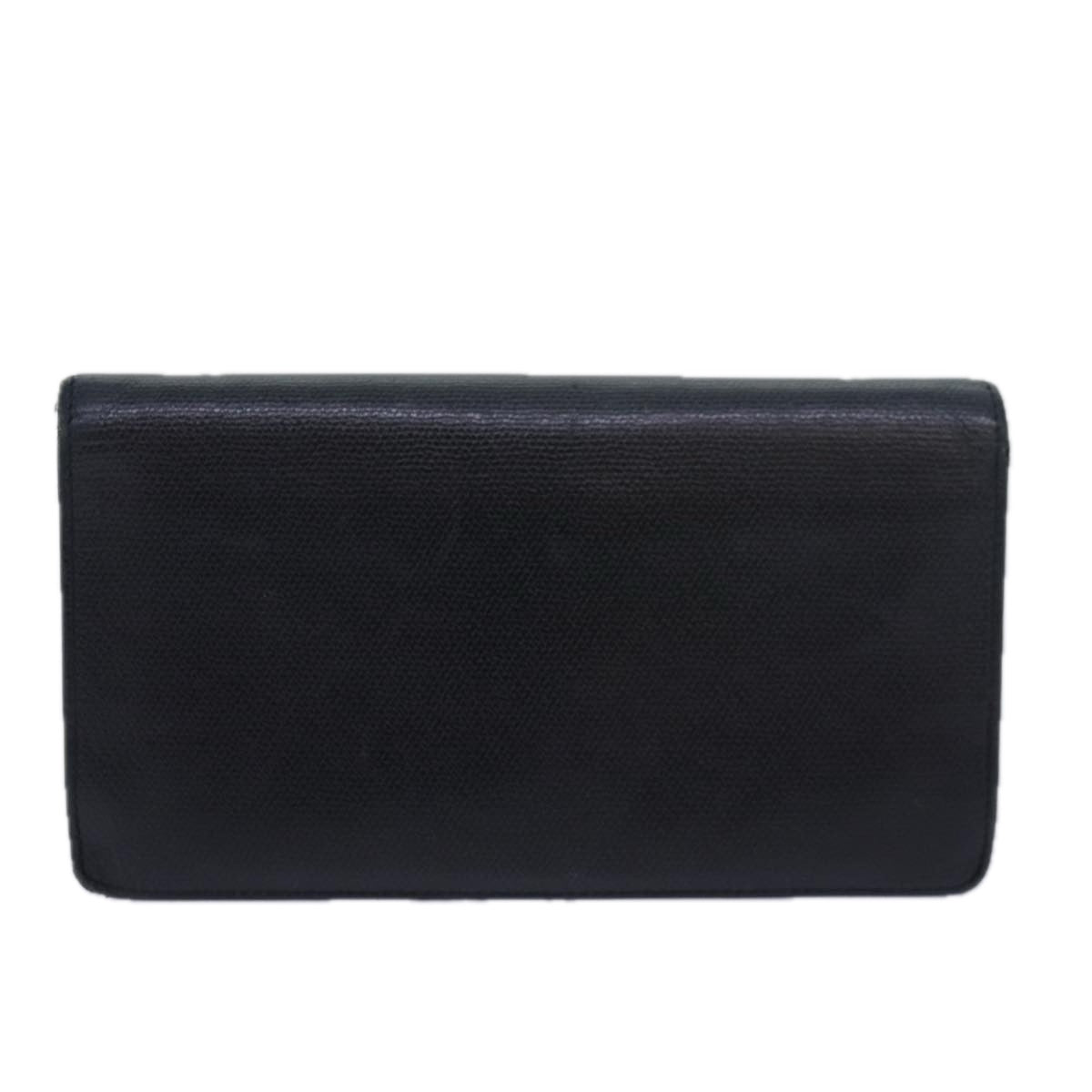 CHANEL COCO Mark Wallet Leather Black CC Auth am6579