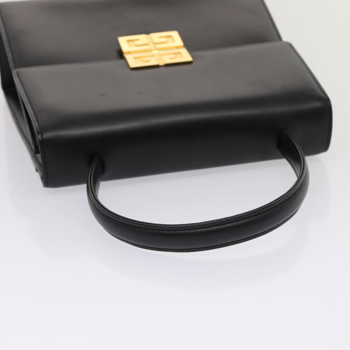 GIVENCHY Hand Bag Leather Black Auth am6590