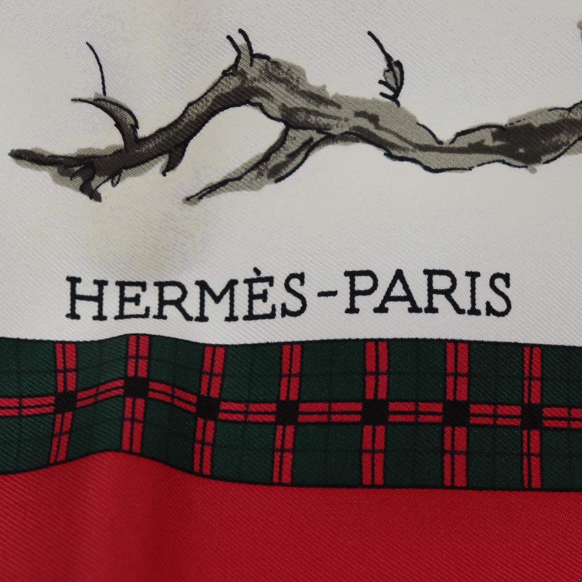 HERMES Carre 90 Scarf ""BULL＆MOUTH WESTERN COACH OFFICE"" Silk Red Auth am6601