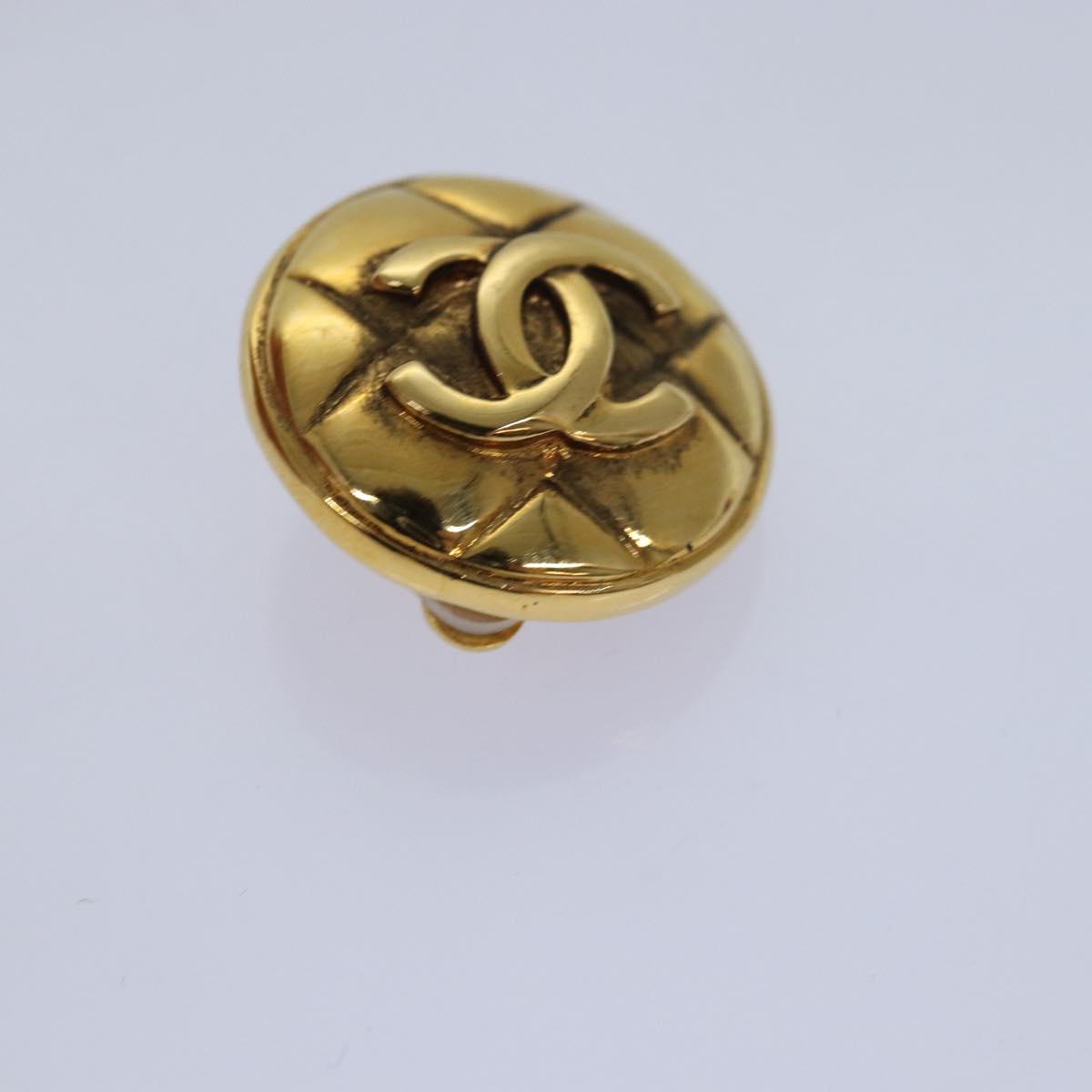 CHANEL COCO Mark Earring metal Gold CC Auth am6613