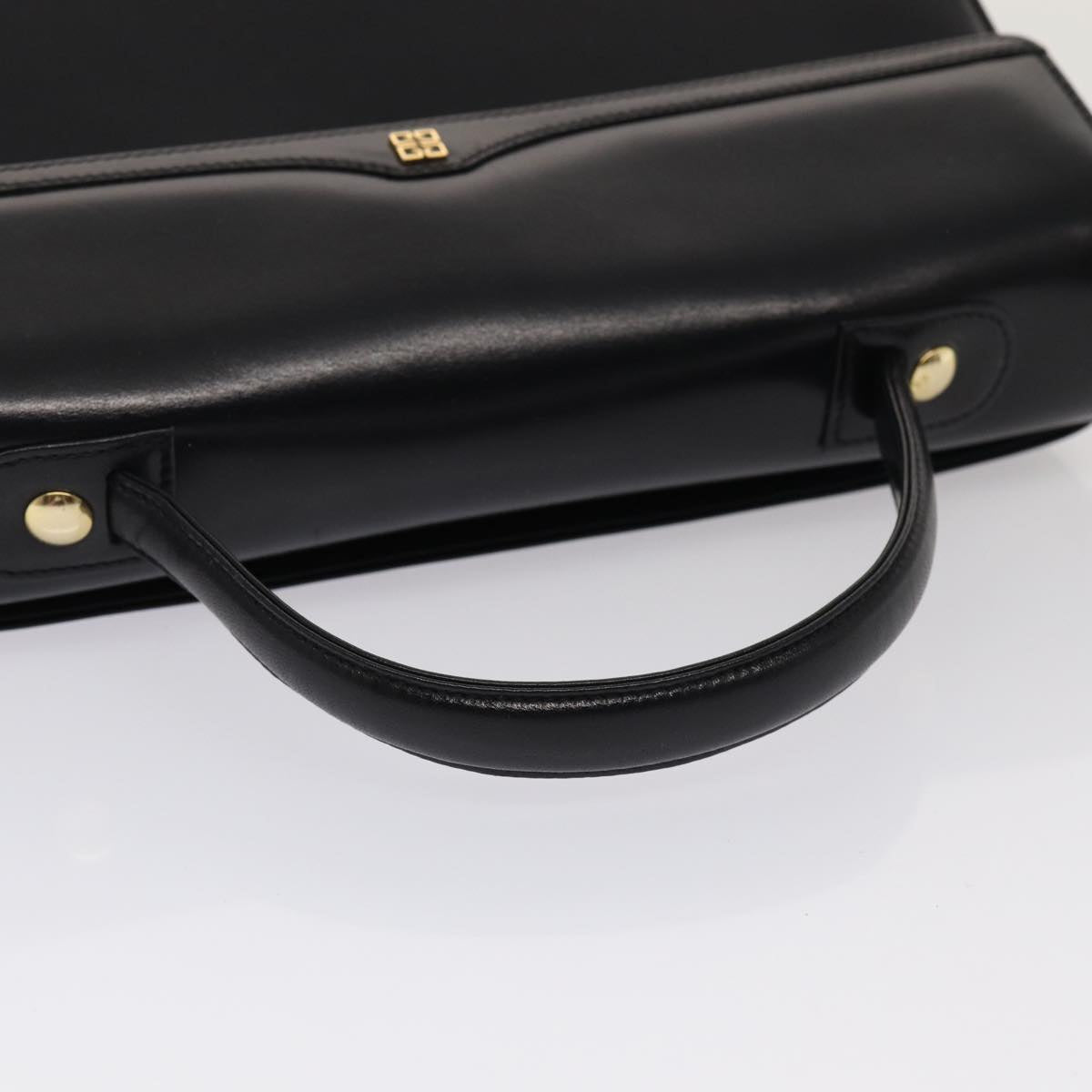 GIVENCHY Hand Bag Leather Black Auth am6625