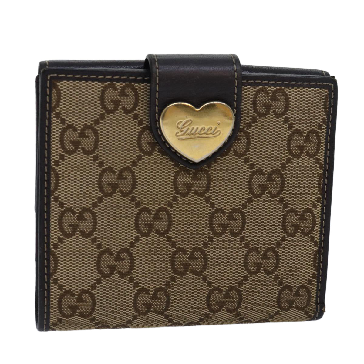 GUCCI GG Canvas Wallet Beige Beige 203549 Auth am6628