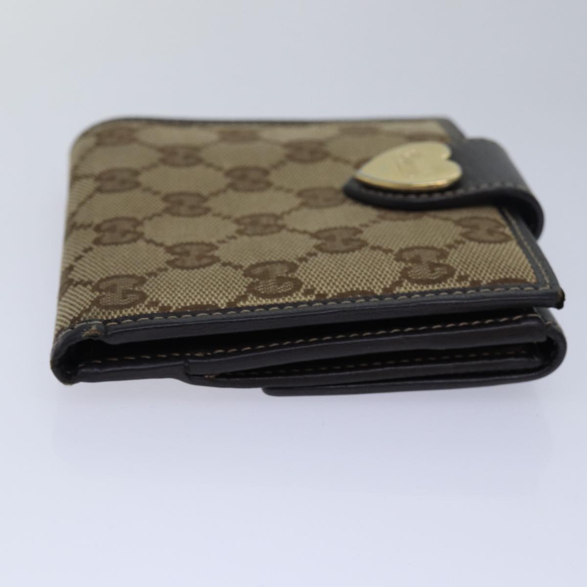 GUCCI GG Canvas Wallet Beige Beige 203549 Auth am6628