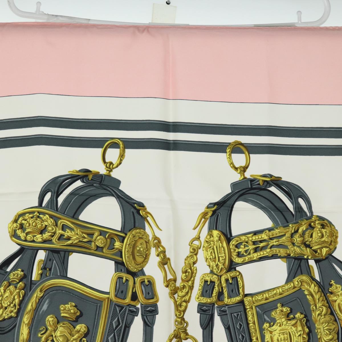 HERMES Carre Scarf Silk 2Set Pink Red Auth am6646