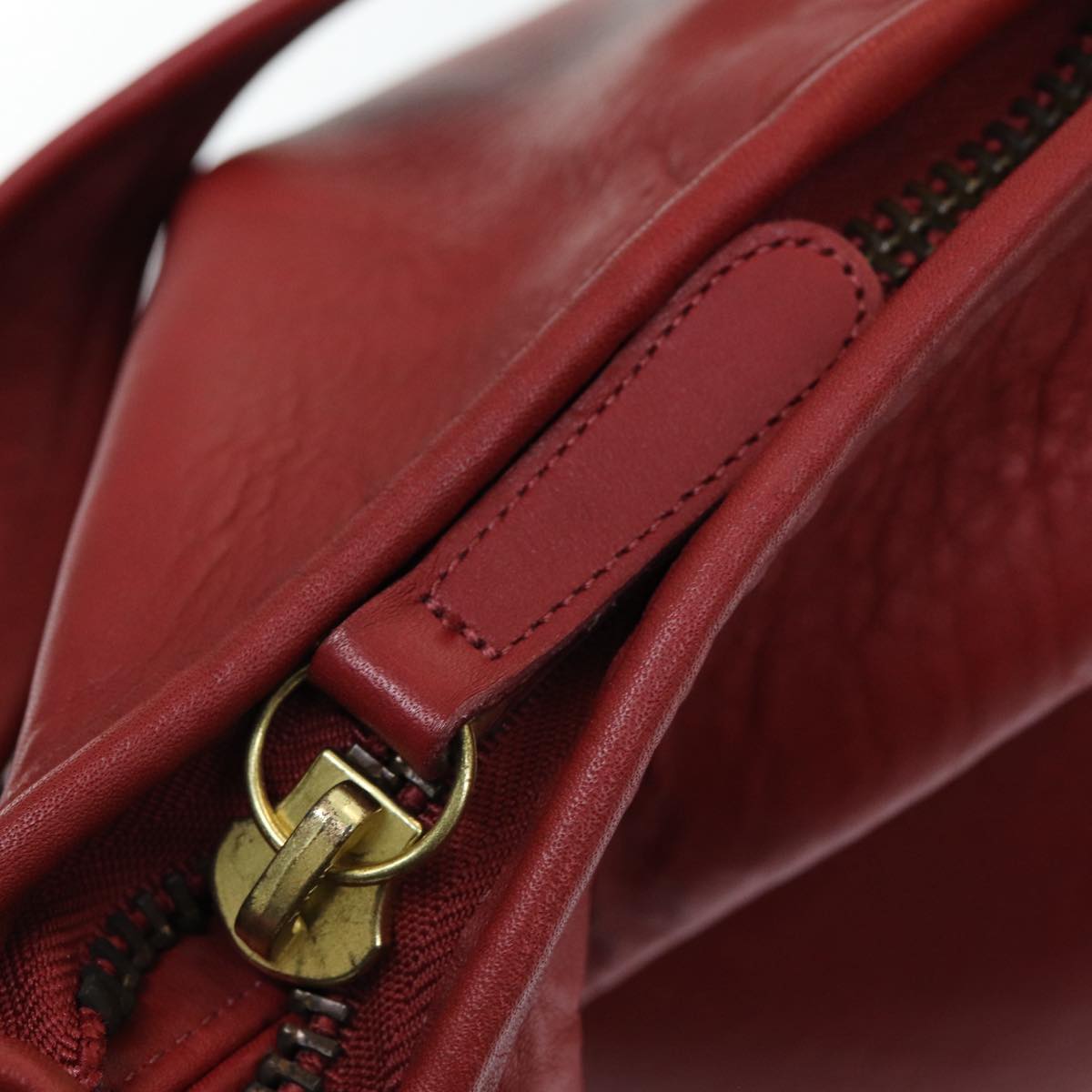 Coach Shoulder Bag Leather Red Auth am6666