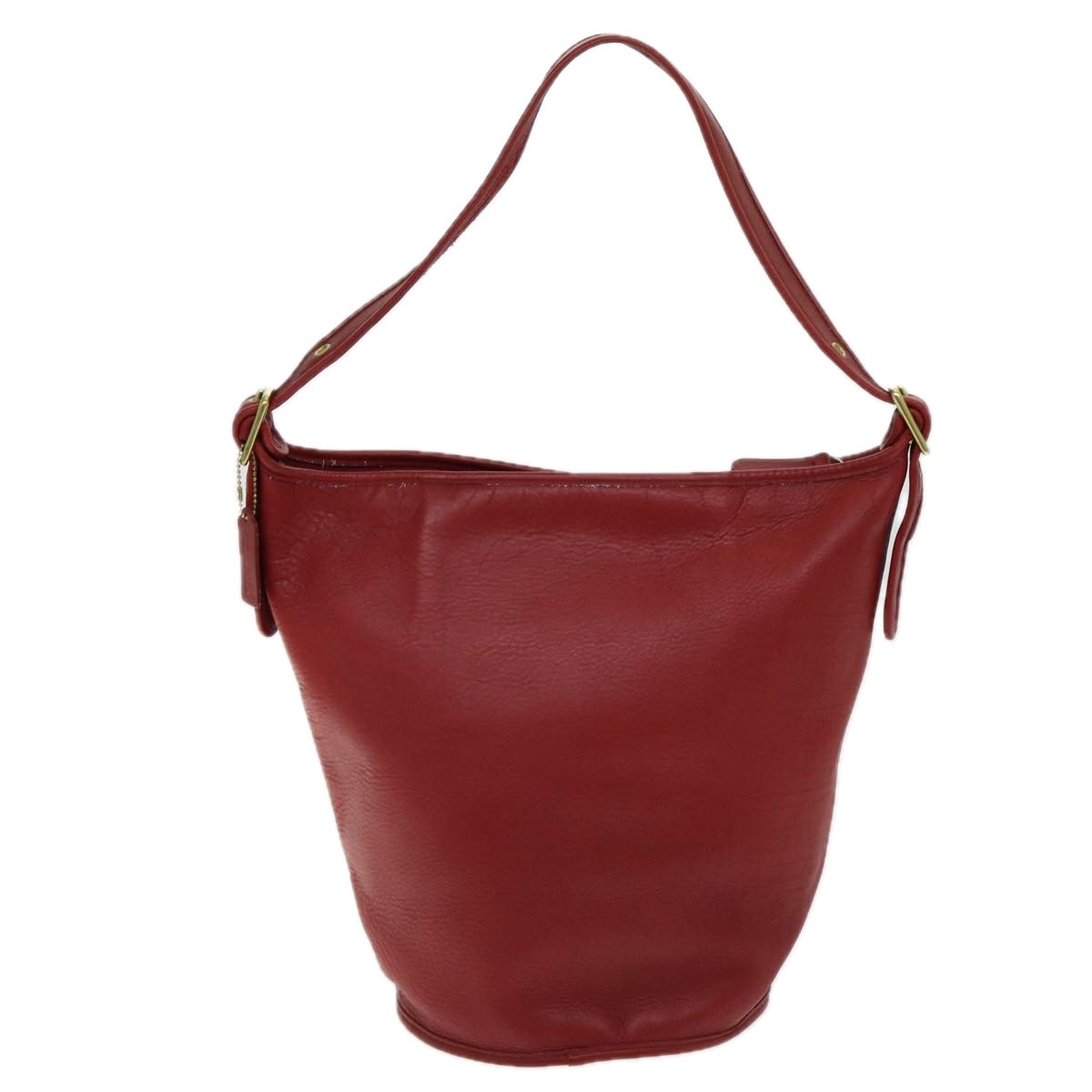 Coach Shoulder Bag Leather Red Auth am6666