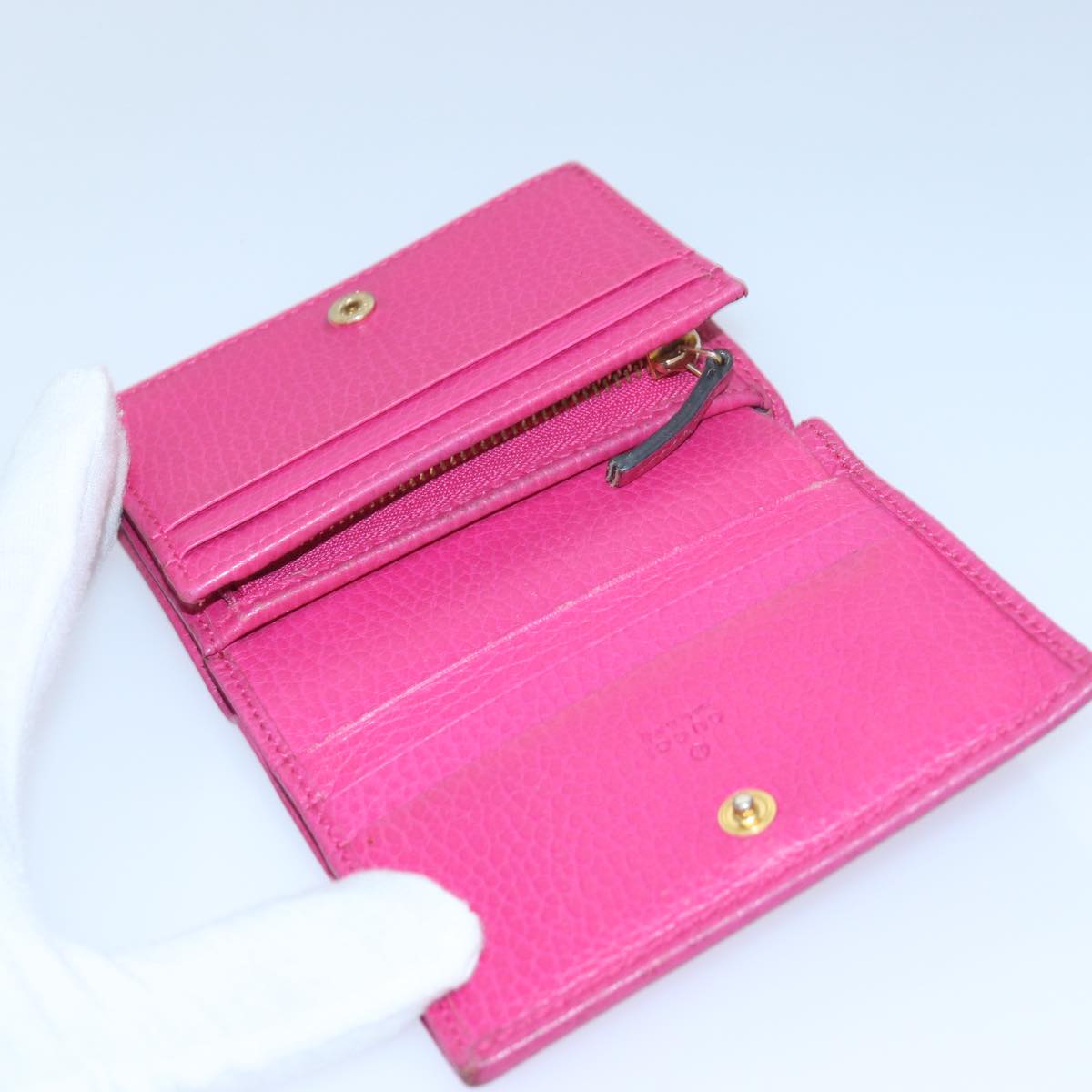 GUCCI GG Marmont Wallet Leather Pink Auth am6673