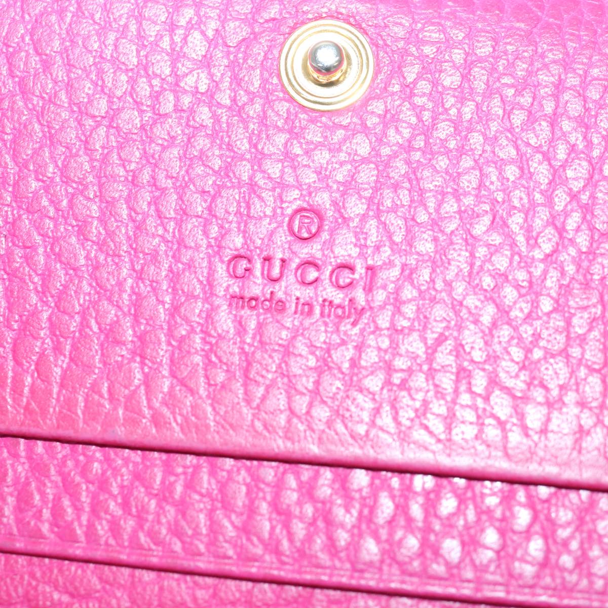 GUCCI GG Marmont Wallet Leather Pink Auth am6673