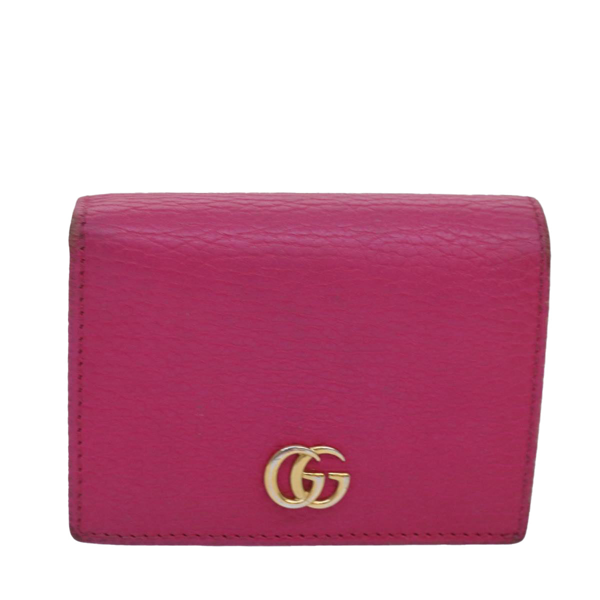 GUCCI GG Marmont Wallet Leather Pink Auth am6673