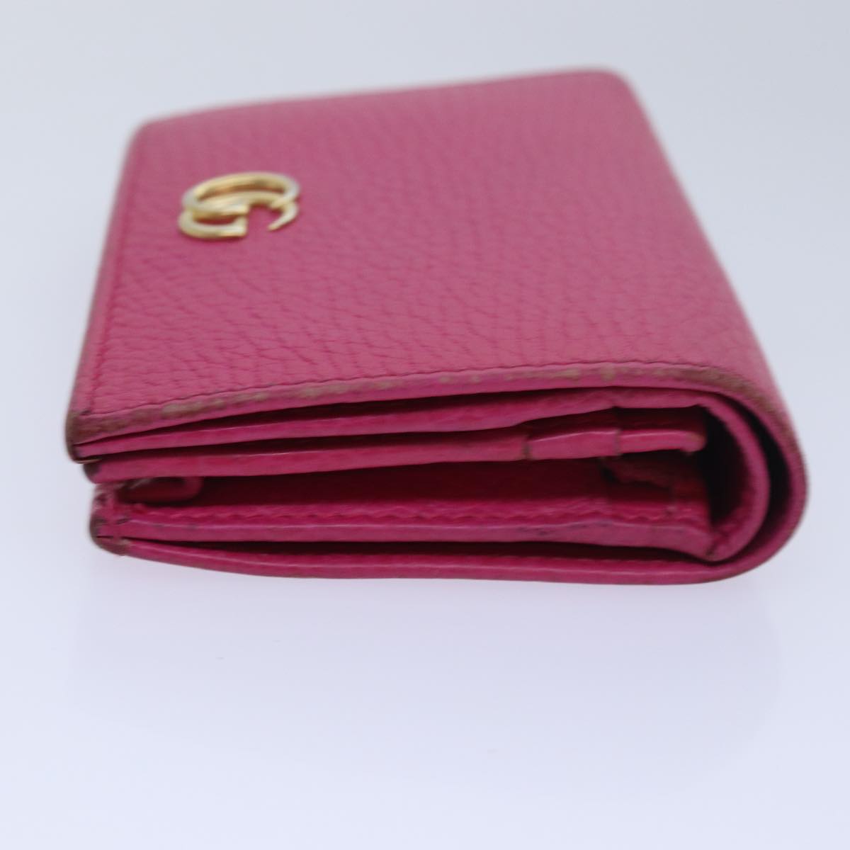 GUCCI GG Marmont Wallet Leather Pink Auth am6673