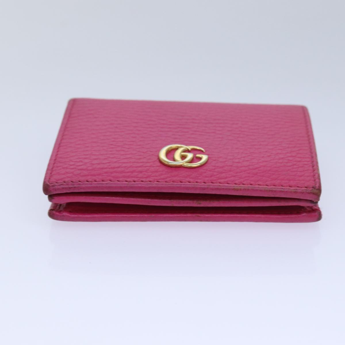 GUCCI GG Marmont Wallet Leather Pink Auth am6673