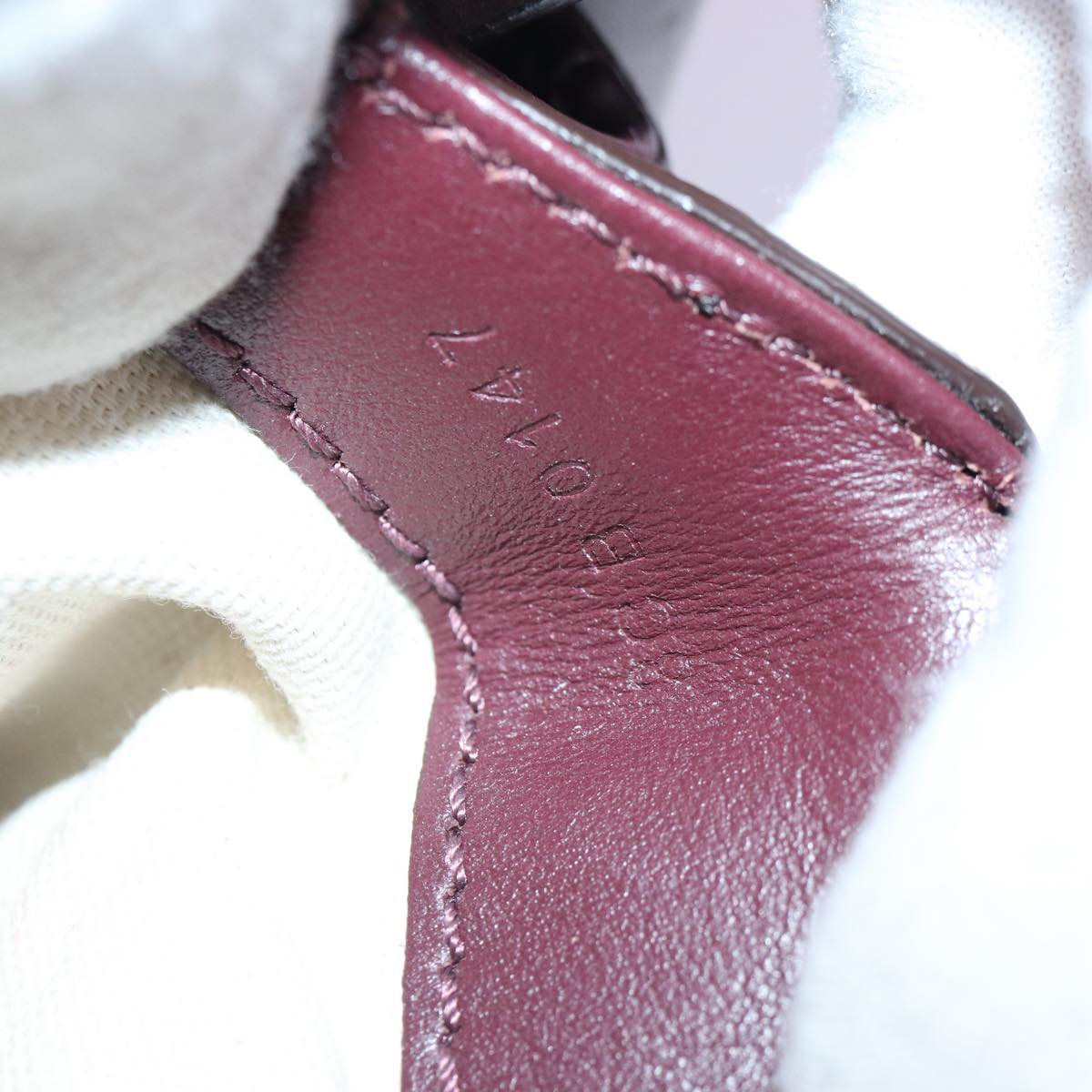 GIVENCHY Shoulder Bag Leather Wine Red Silver pink Auth am6721