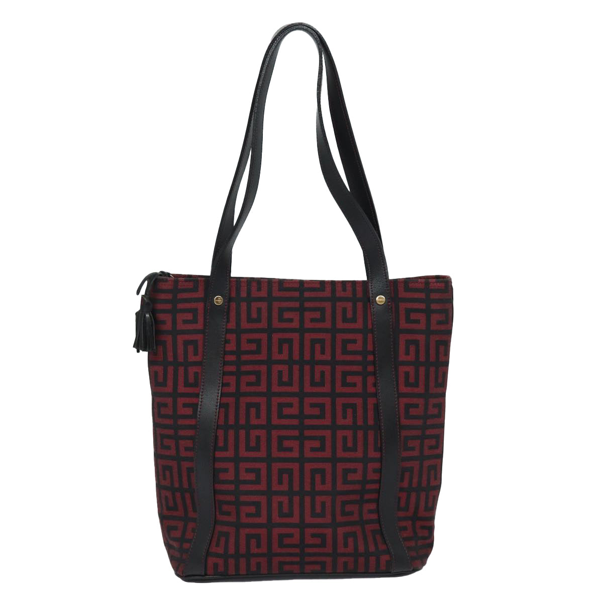 GIVENCHY Tote Bag Canvas Red Gold Auth am6746