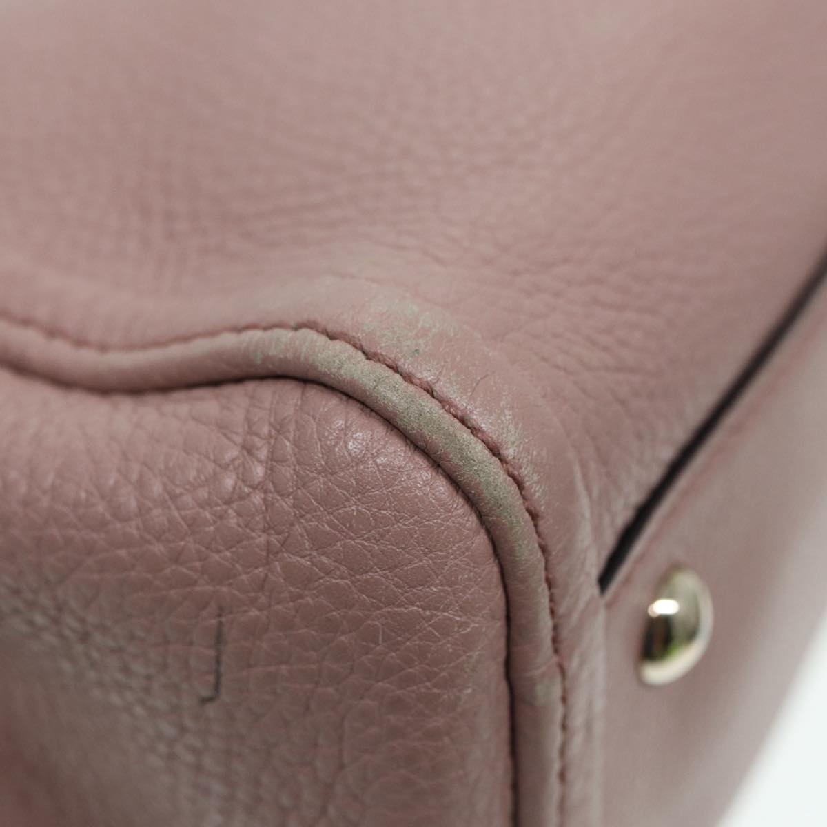 GUCCI Soho Hand Bag Leather 2way Gold Pink 336751 Auth am6760