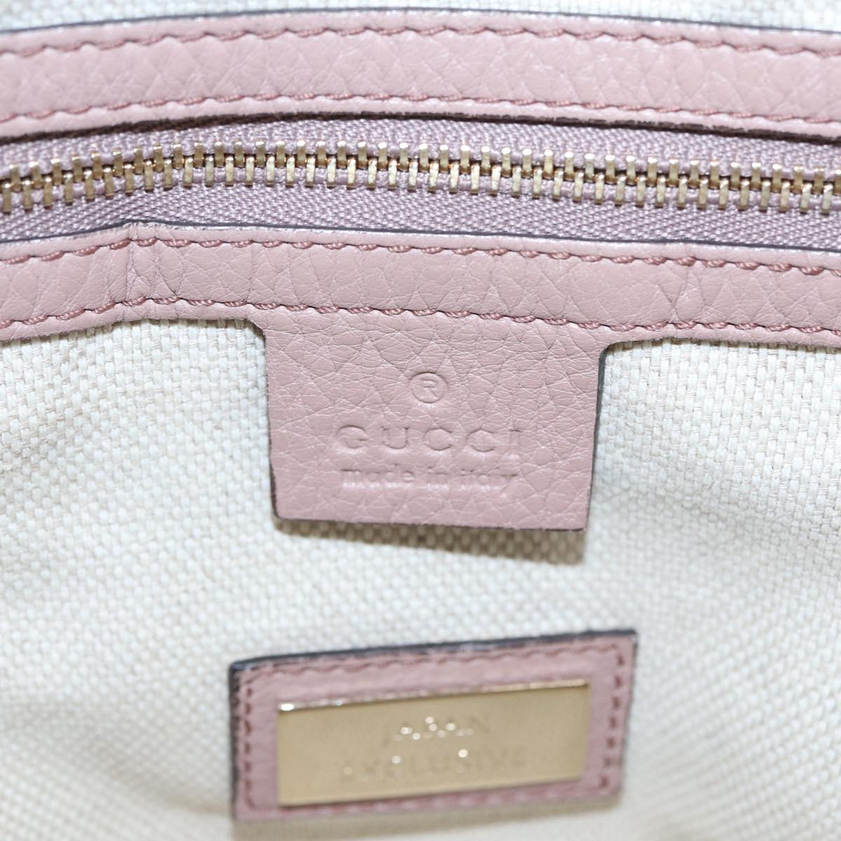 GUCCI Soho Hand Bag Leather 2way Gold Pink 336751 Auth am6760
