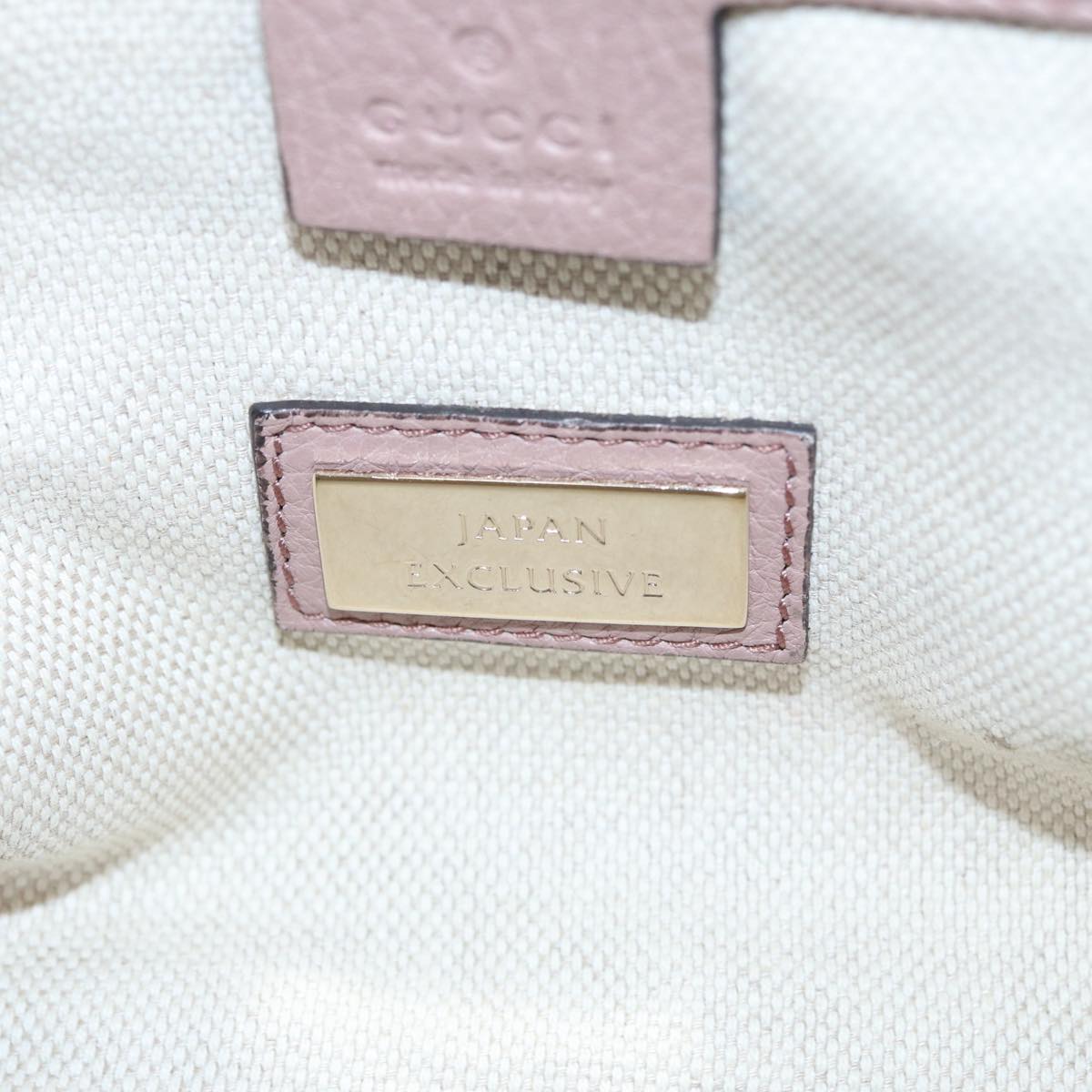 GUCCI Soho Hand Bag Leather 2way Gold Pink 336751 Auth am6760