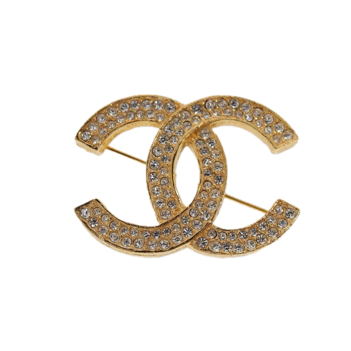 CHANEL COCO Mark Brooch metal Gold CC Auth am6769