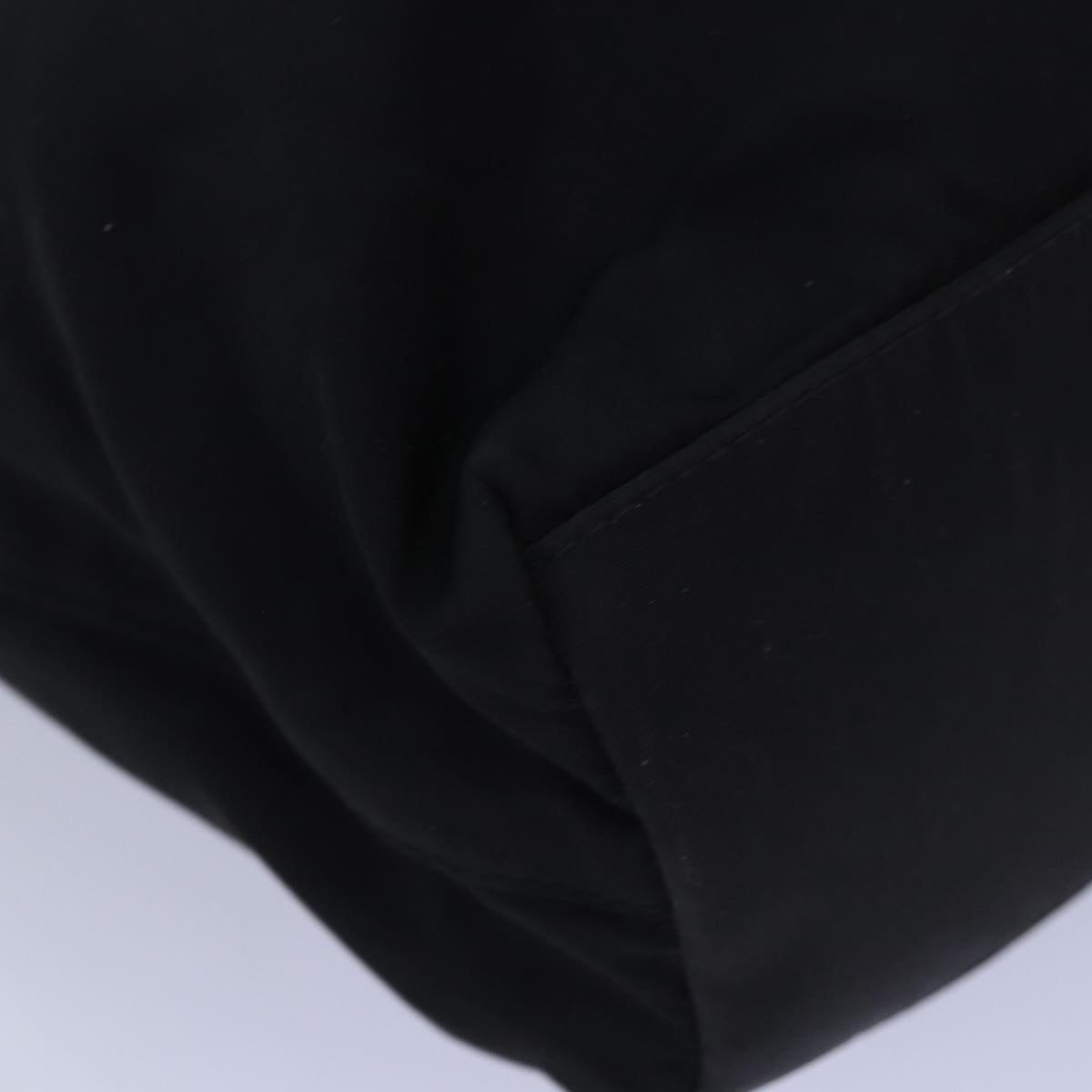 Christian Dior Maris Pearl Hand Bag Nylon Black Silver Auth am6778