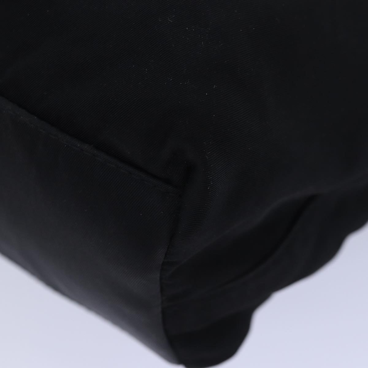 Christian Dior Maris Pearl Hand Bag Nylon Black Silver Auth am6778