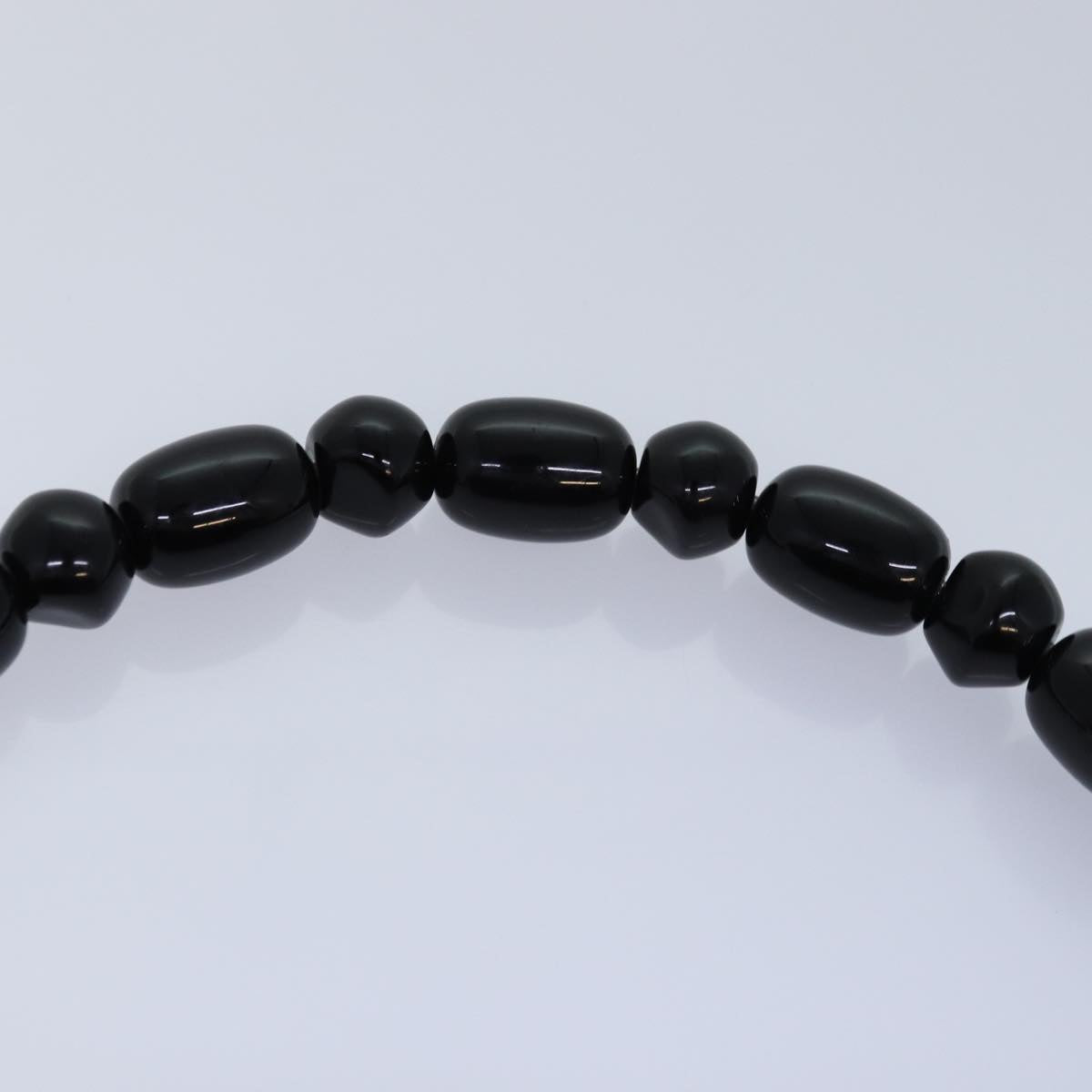 Christian Dior Maris Pearl Hand Bag Nylon Black Silver Auth am6778