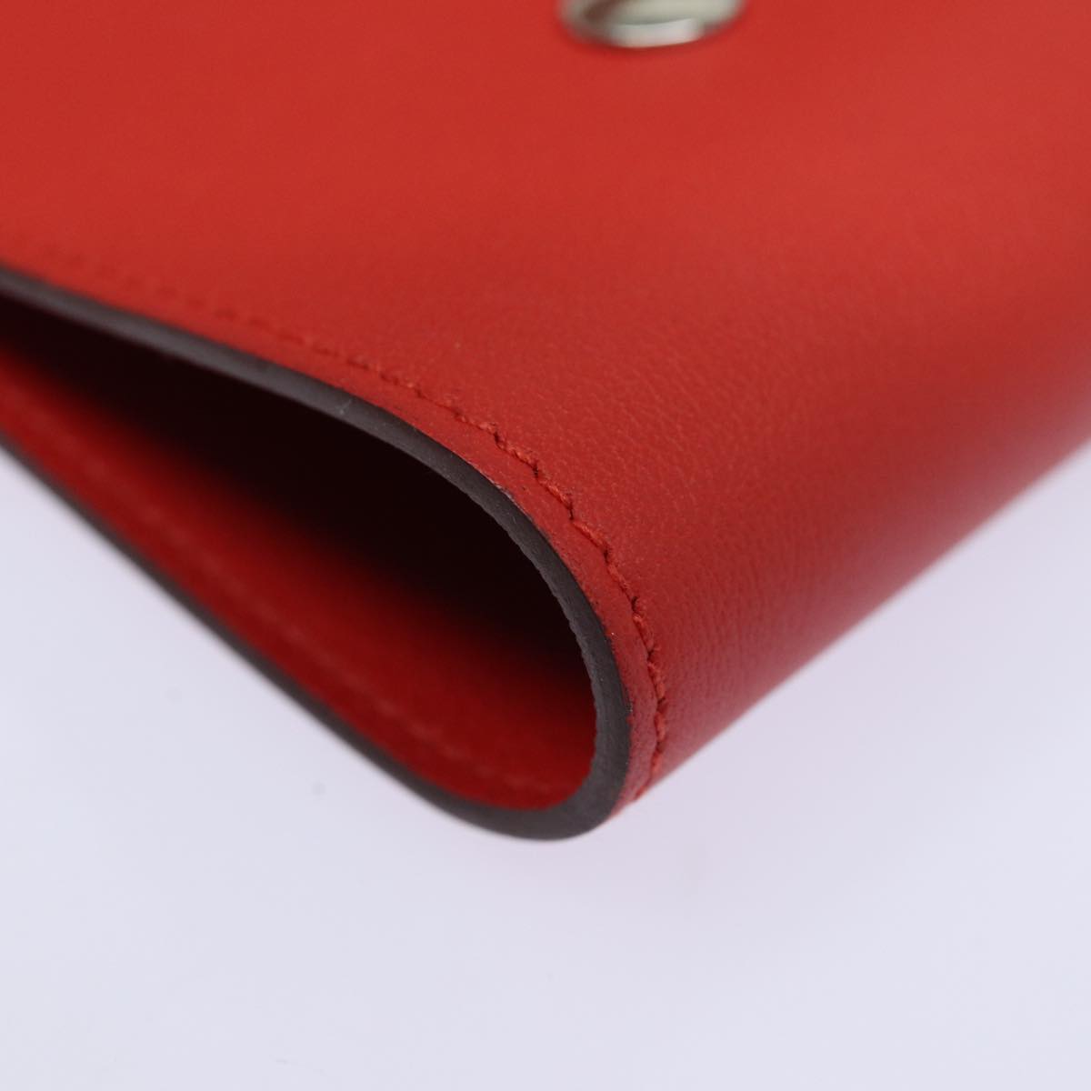 HERMES Yuris GM Note Cover Leather Red Auth am6812